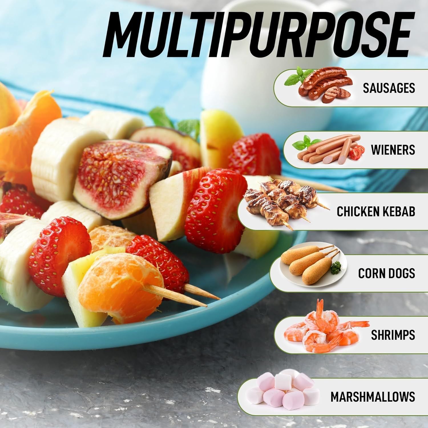 Multipurpose Bamboo Roasting Sticks by Zulay Kitchen