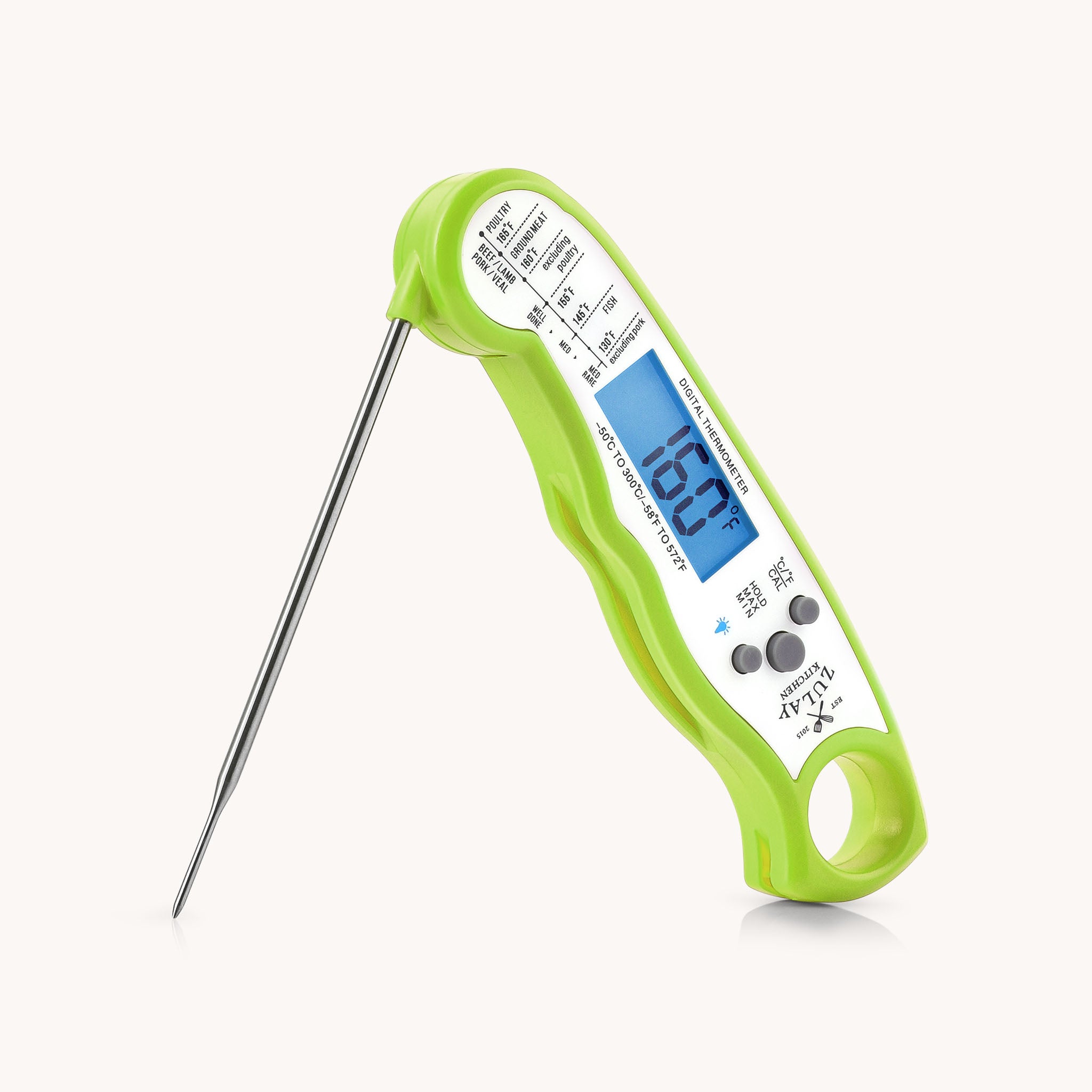 Digital Food Thermometer for Cooking & Grilling - Green by Zulay Kitchen