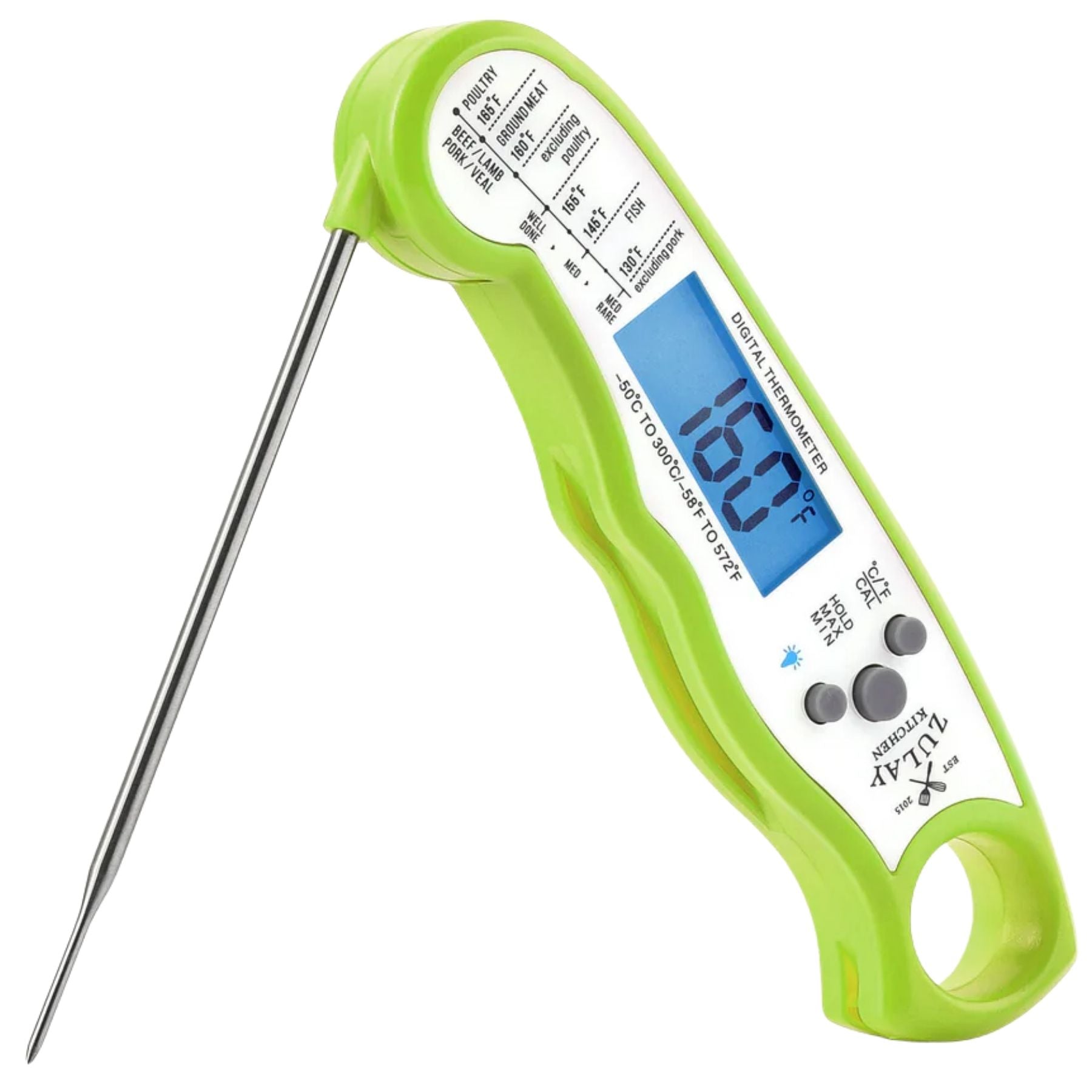 Digital Food Thermometer for Cooking & Grilling - Green by Zulay Kitchen