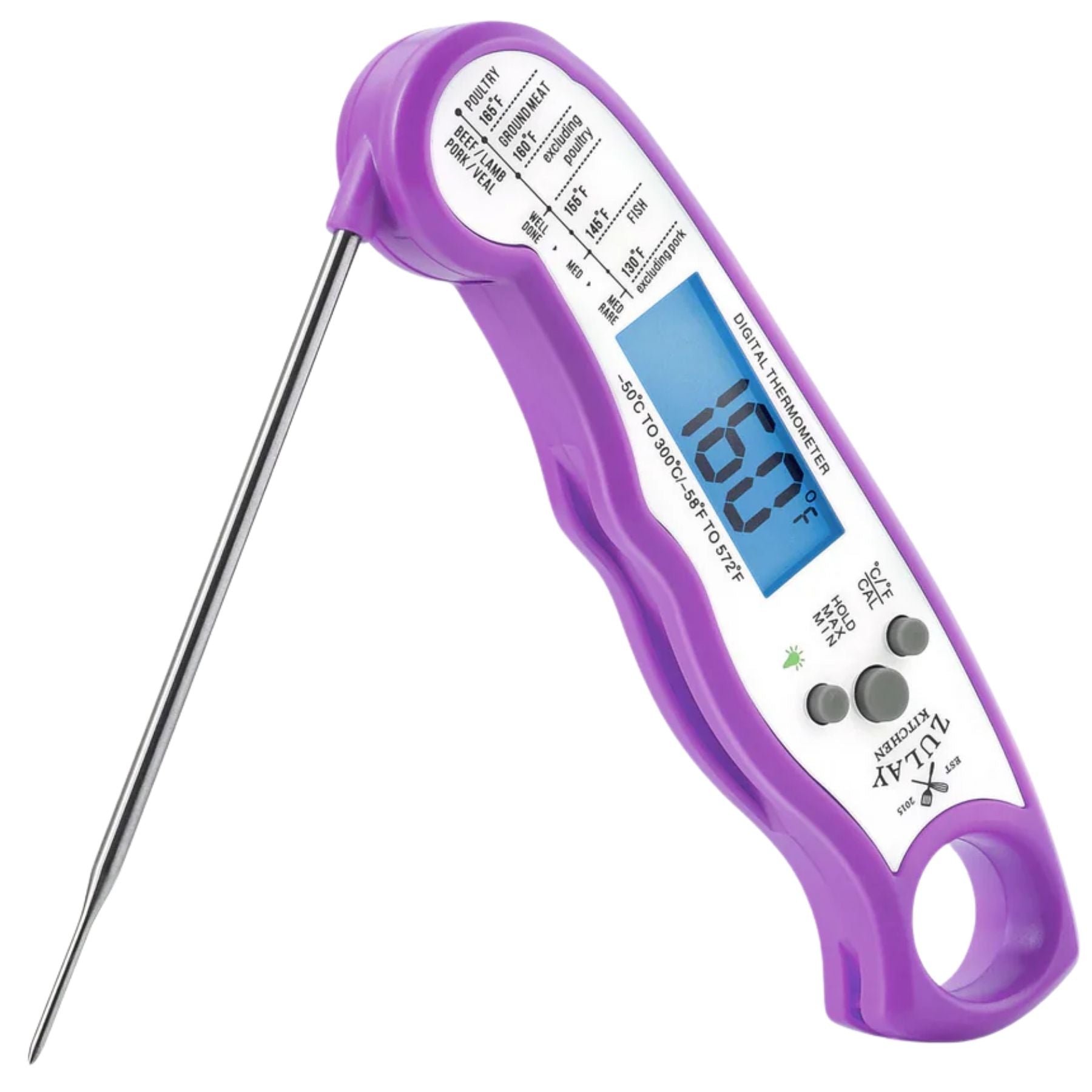 Digital Food Thermometer for Cooking & Grilling - Purple by Zulay Kitchen