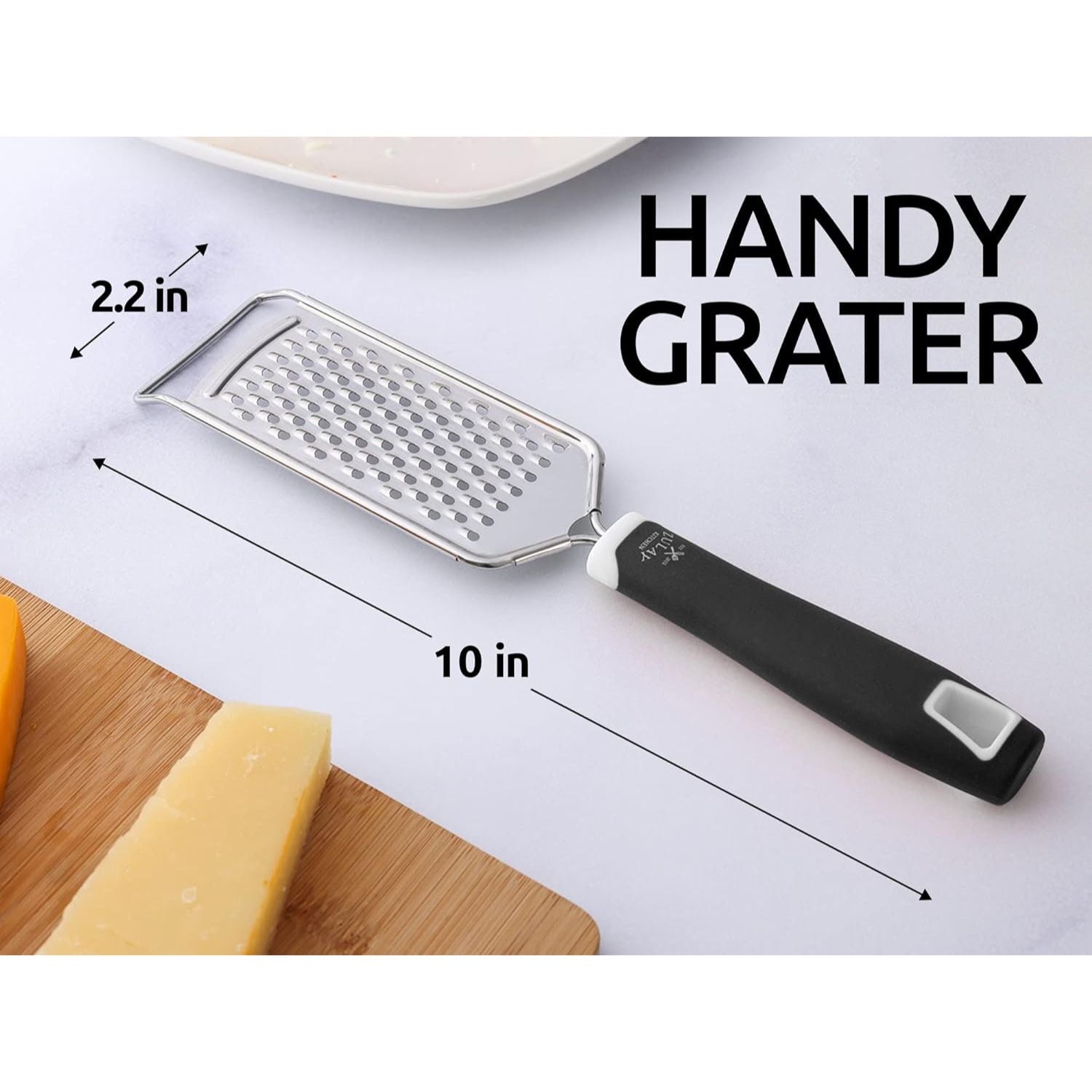 Ergonomic Handheld Flat Cheese Grater by Zulay Kitchen