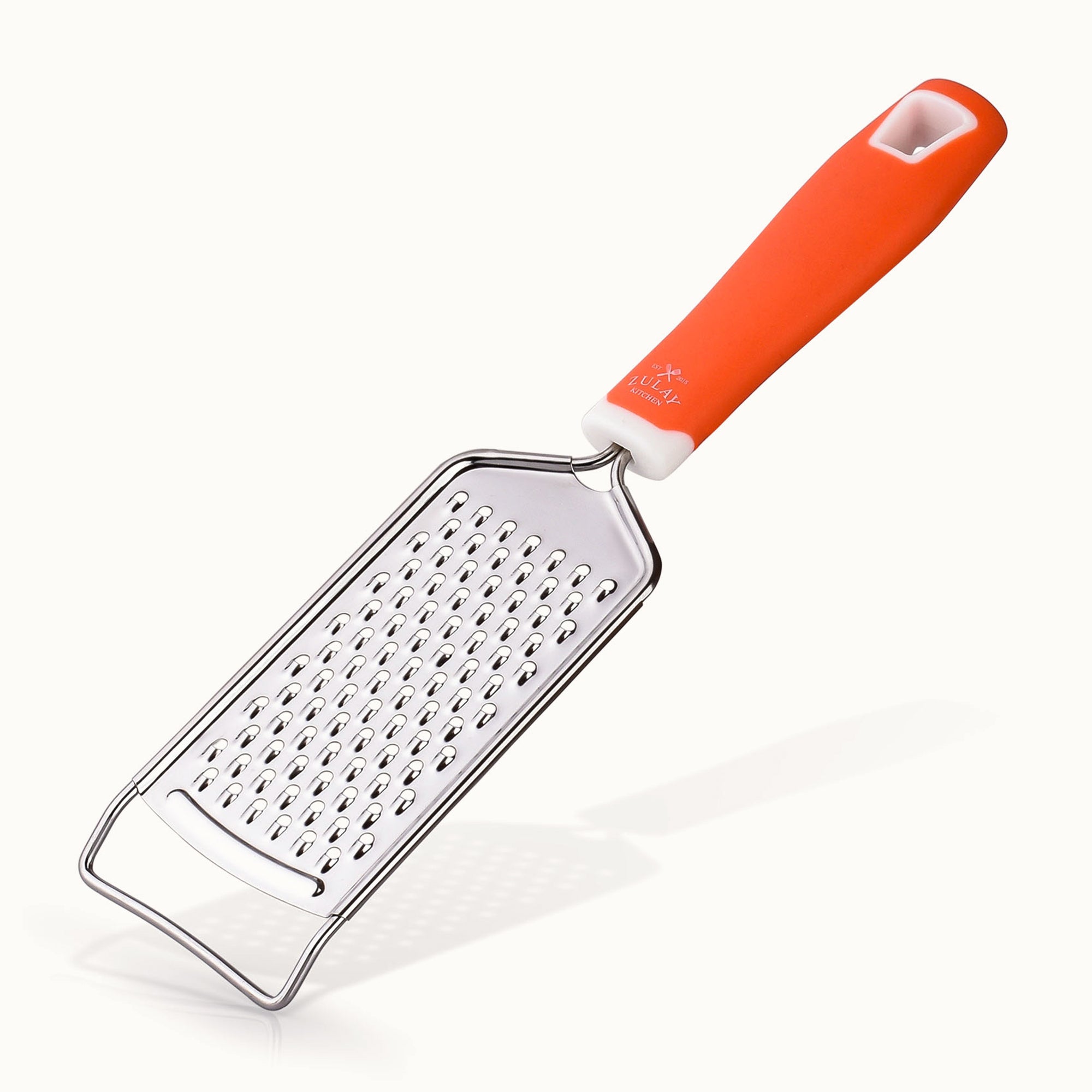 Stainless Steel Flat Cheese Grater Orange by Zulay Kitchen