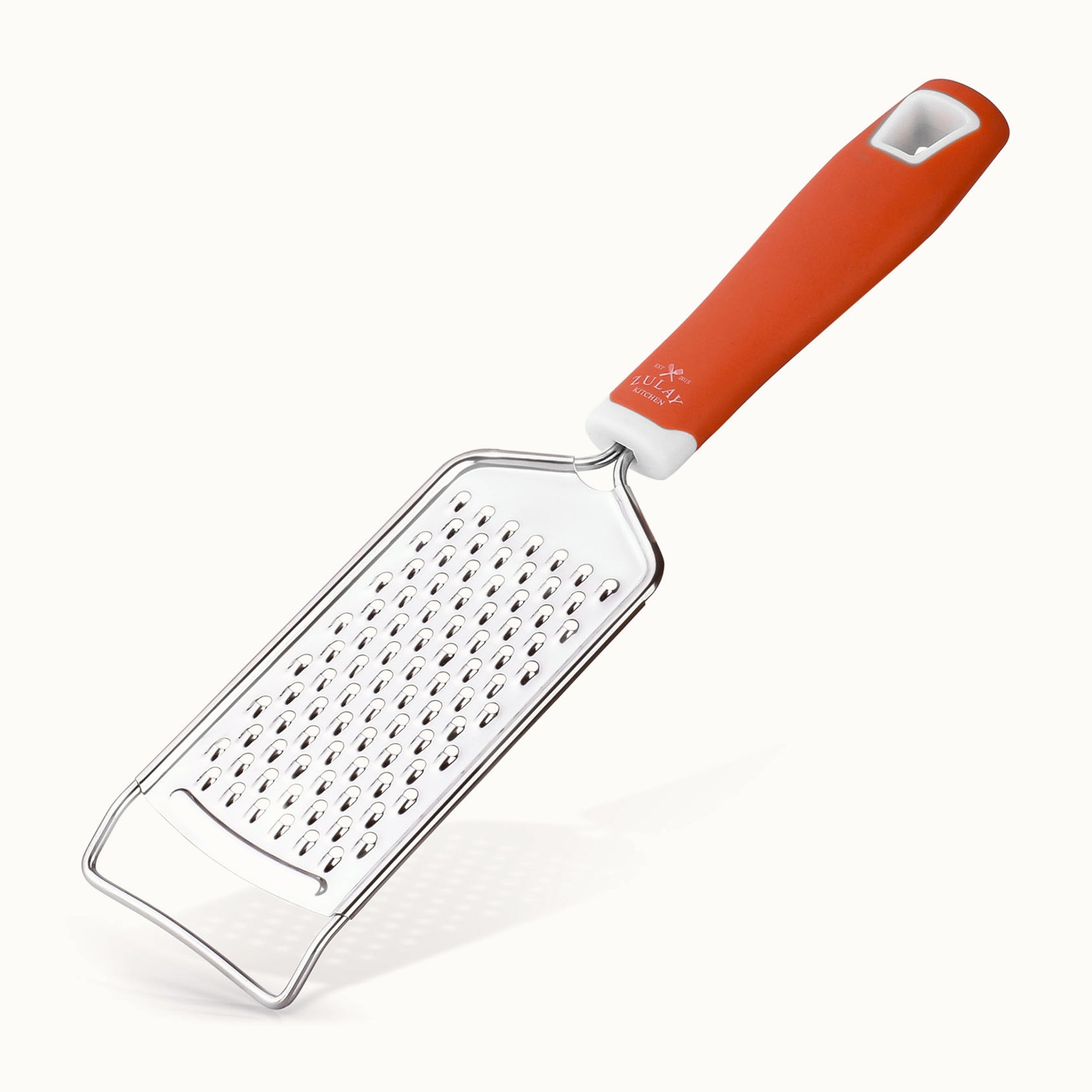 Stainless Steel Flat Cheese Grater Red by Zulay Kitchen