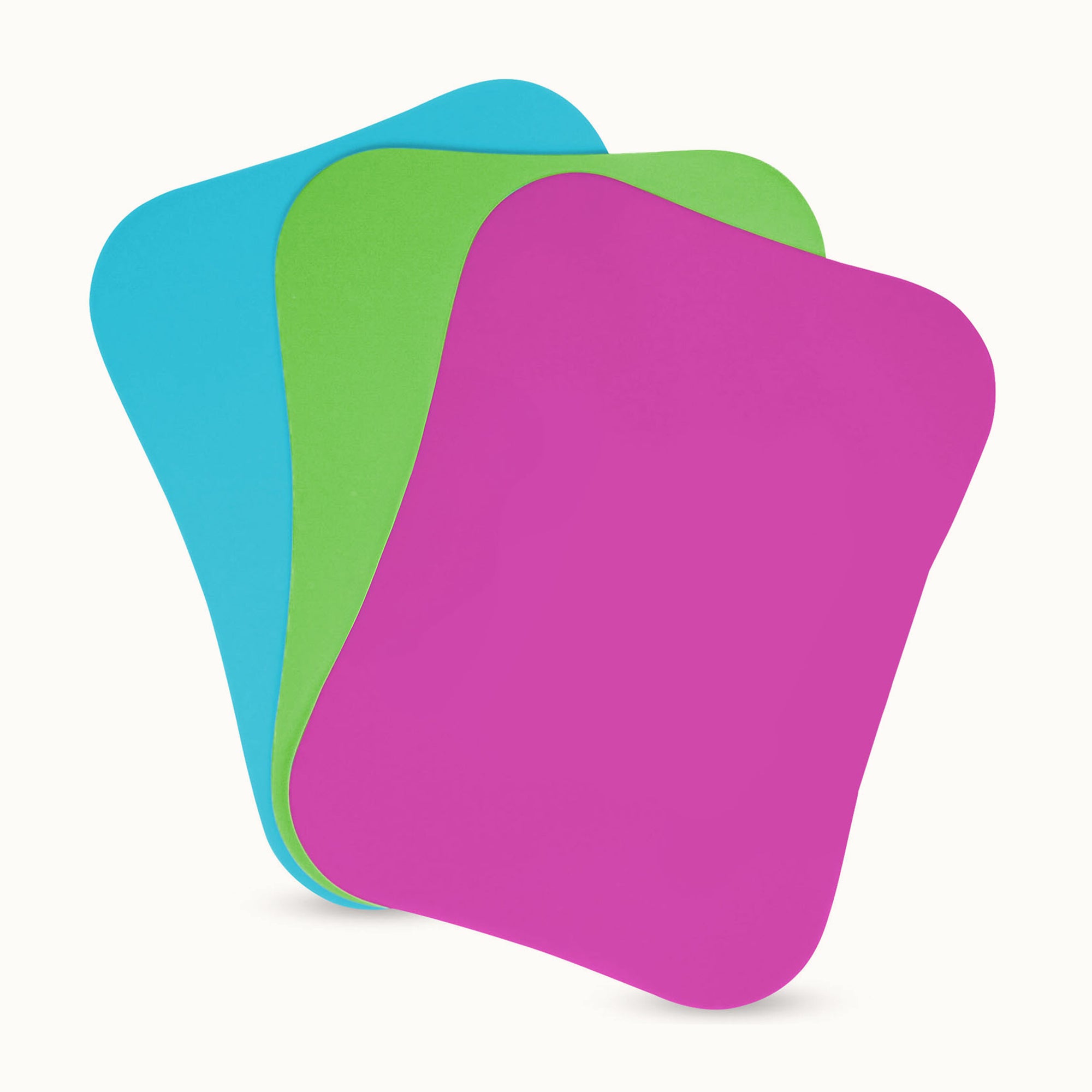 Flexible Cutting Board Mats - Set of 3-Curved Edge (Light Green-Light Blue-Grape) by Zulay Kitchen