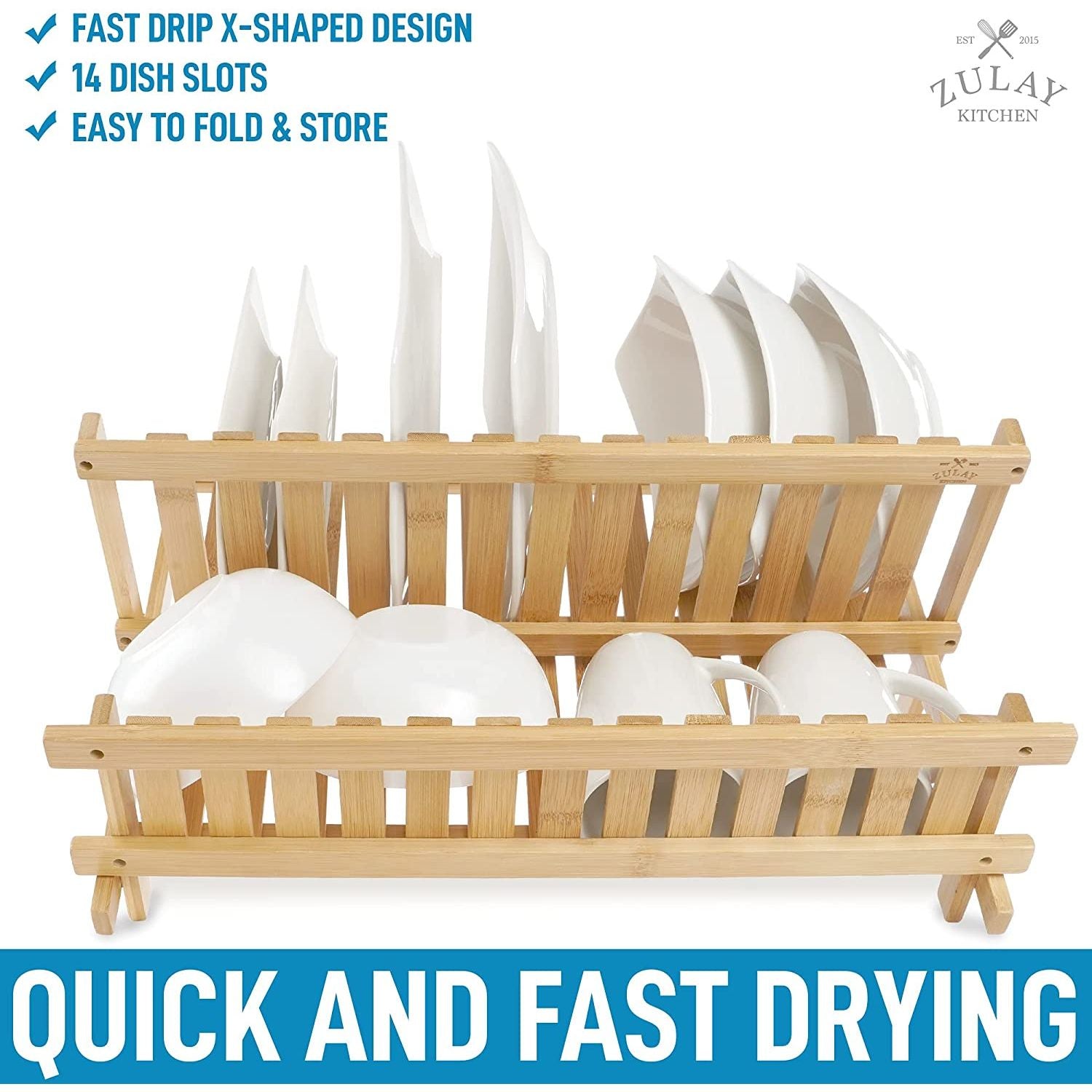 2 Tier Dish Drying Rack by Zulay Kitchen