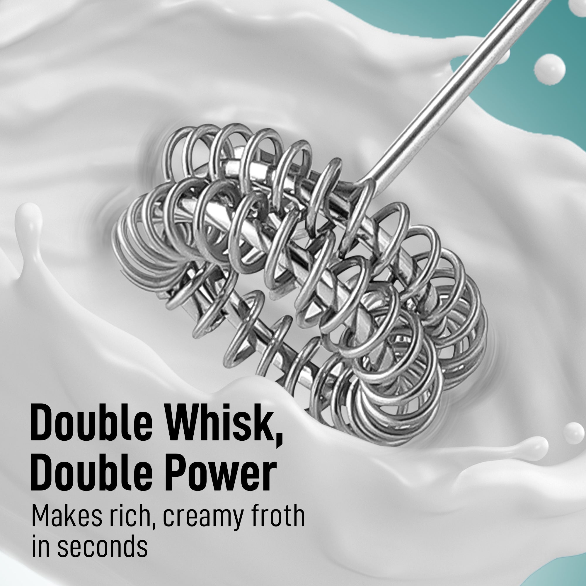 Double Whisk Frother for Rich, Creamy Froth in Seconds by Zulay Kitchen