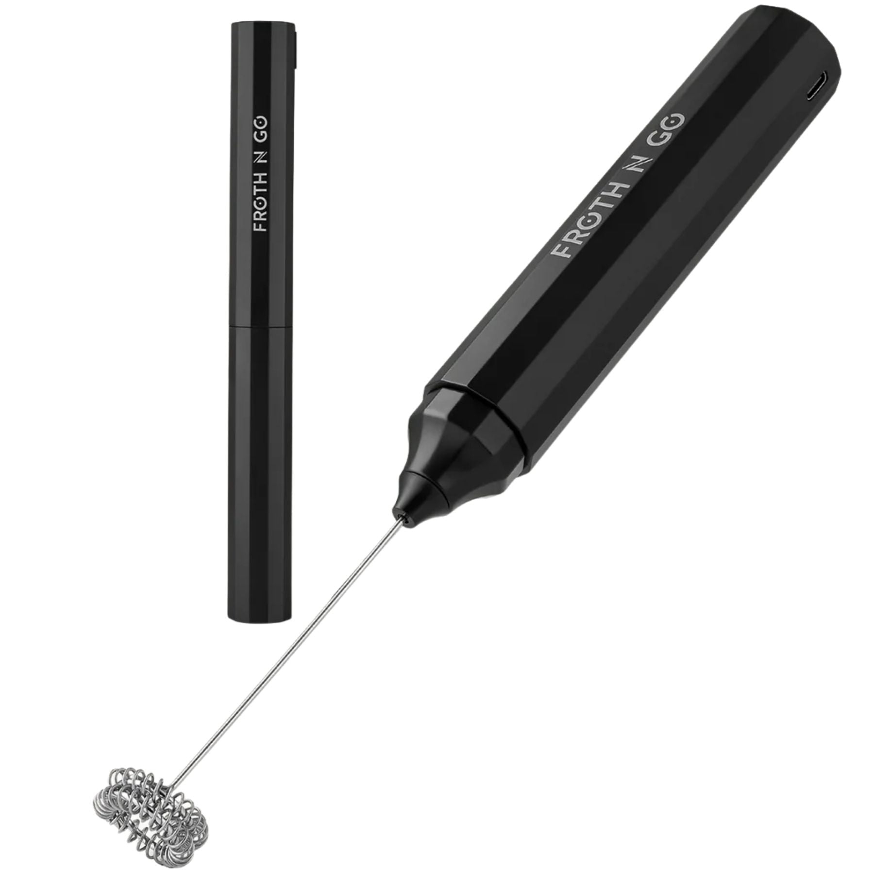 Froth N Go Rechargeable Milk Frother with Case - Black by Zulay Kitchen