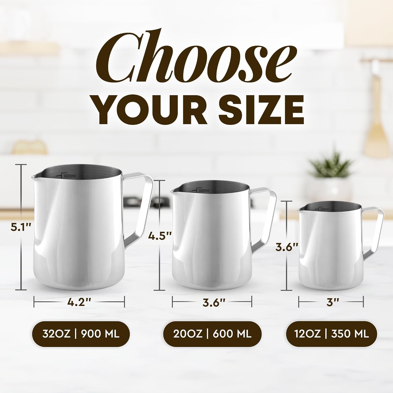 Choose Your Size Frothing Pitcher by Zulay Kitchen