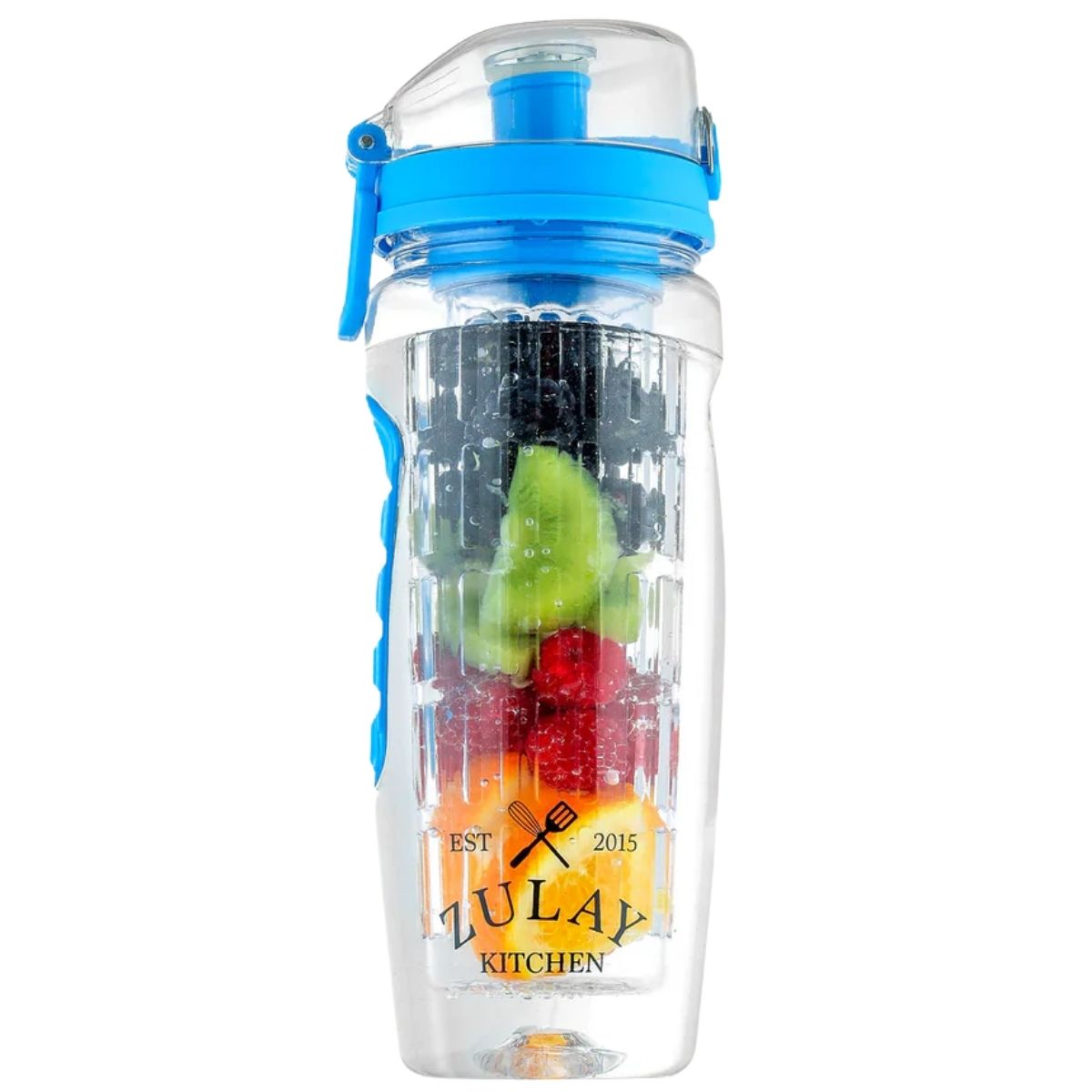 Fruit Infuser Water Bottle with Time Marker - Lake Blue by Zulay Kitchen