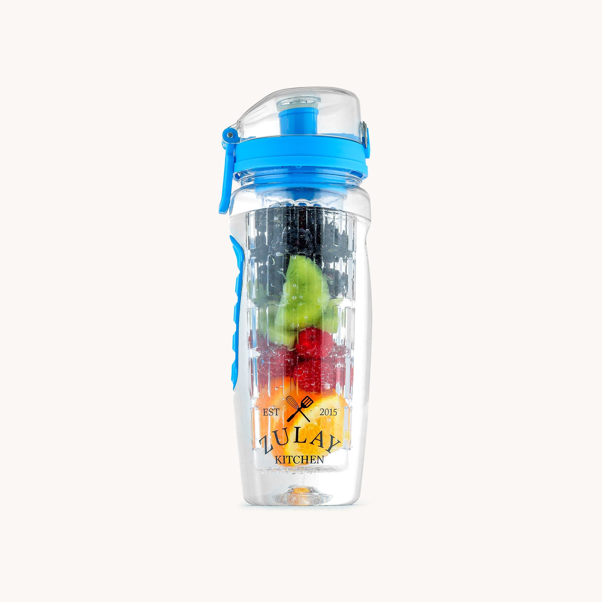 Fruit Infuser Water Bottle with Time Marker - Ocean Blue by Zulay Kitchen