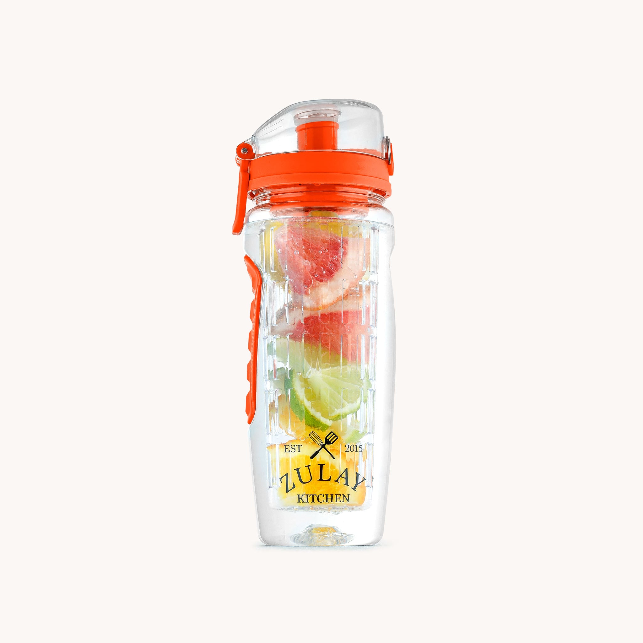 Fruit Infuser Water Bottle with Time Marker - Sunrise Orange by Zulay Kitchen