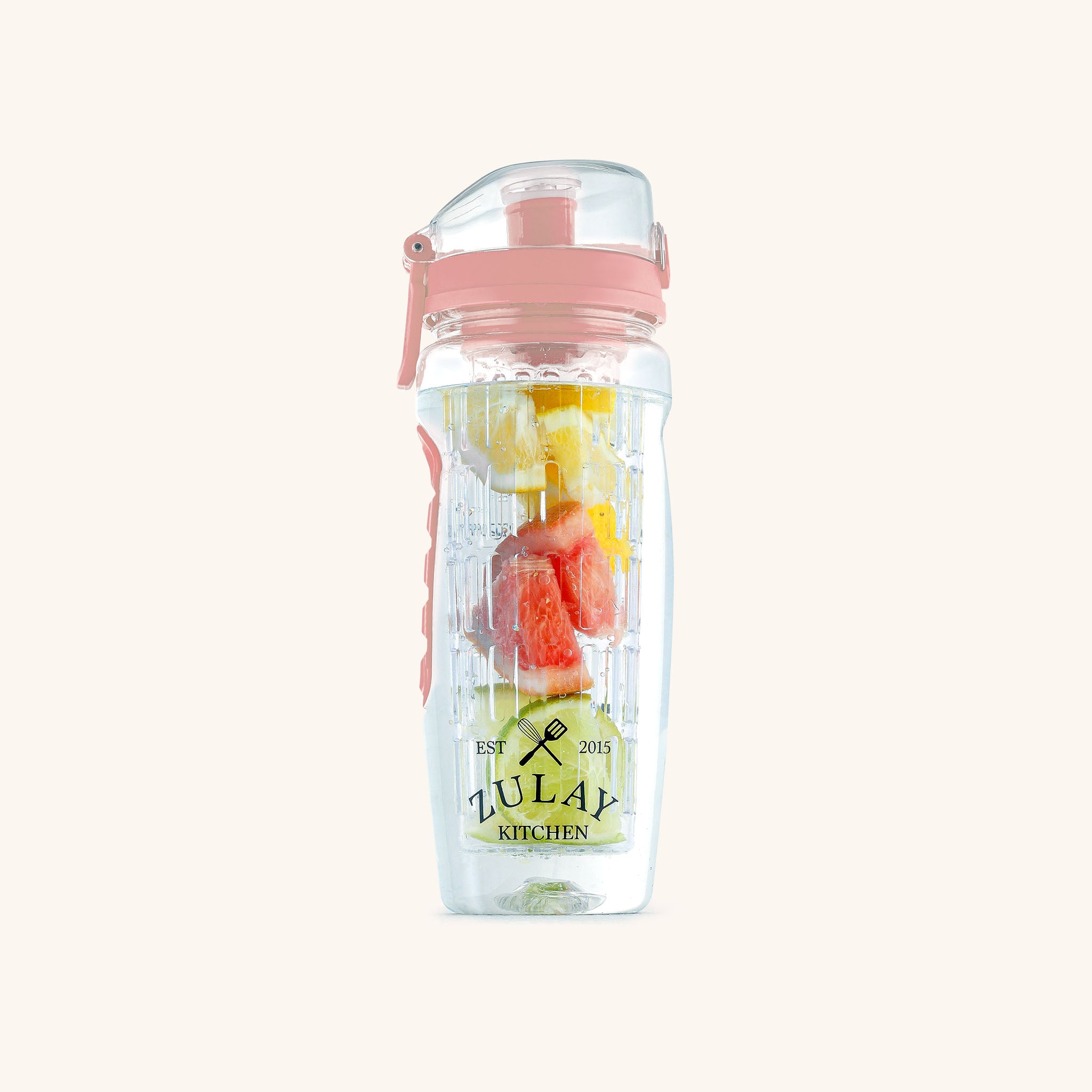 Fruit Infuser Water Bottle with Time Marker - Cotton Candy Pink by Zulay Kitchen