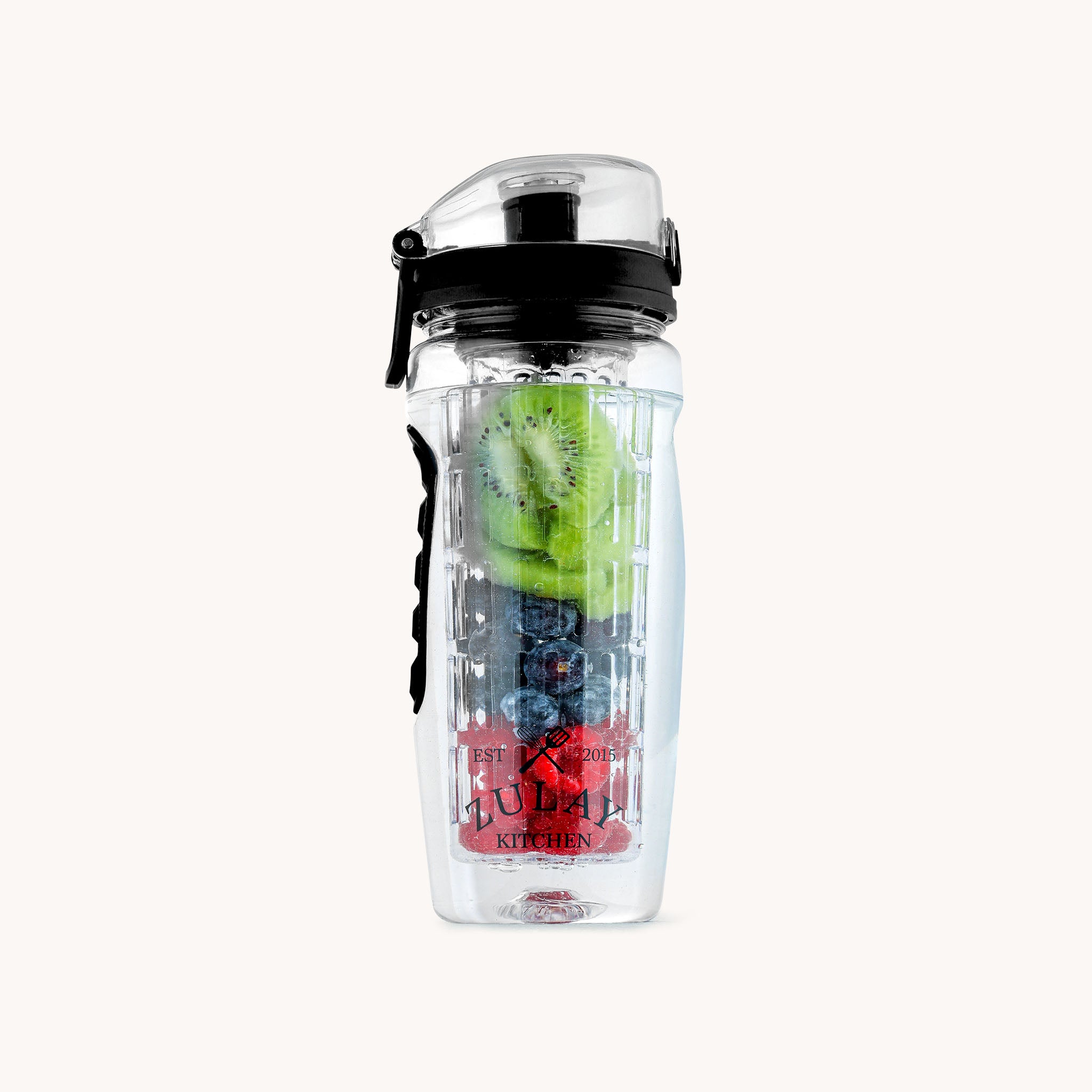 Fruit Infuser Water Bottle with Time Marker - Black by Zulay Kitchen