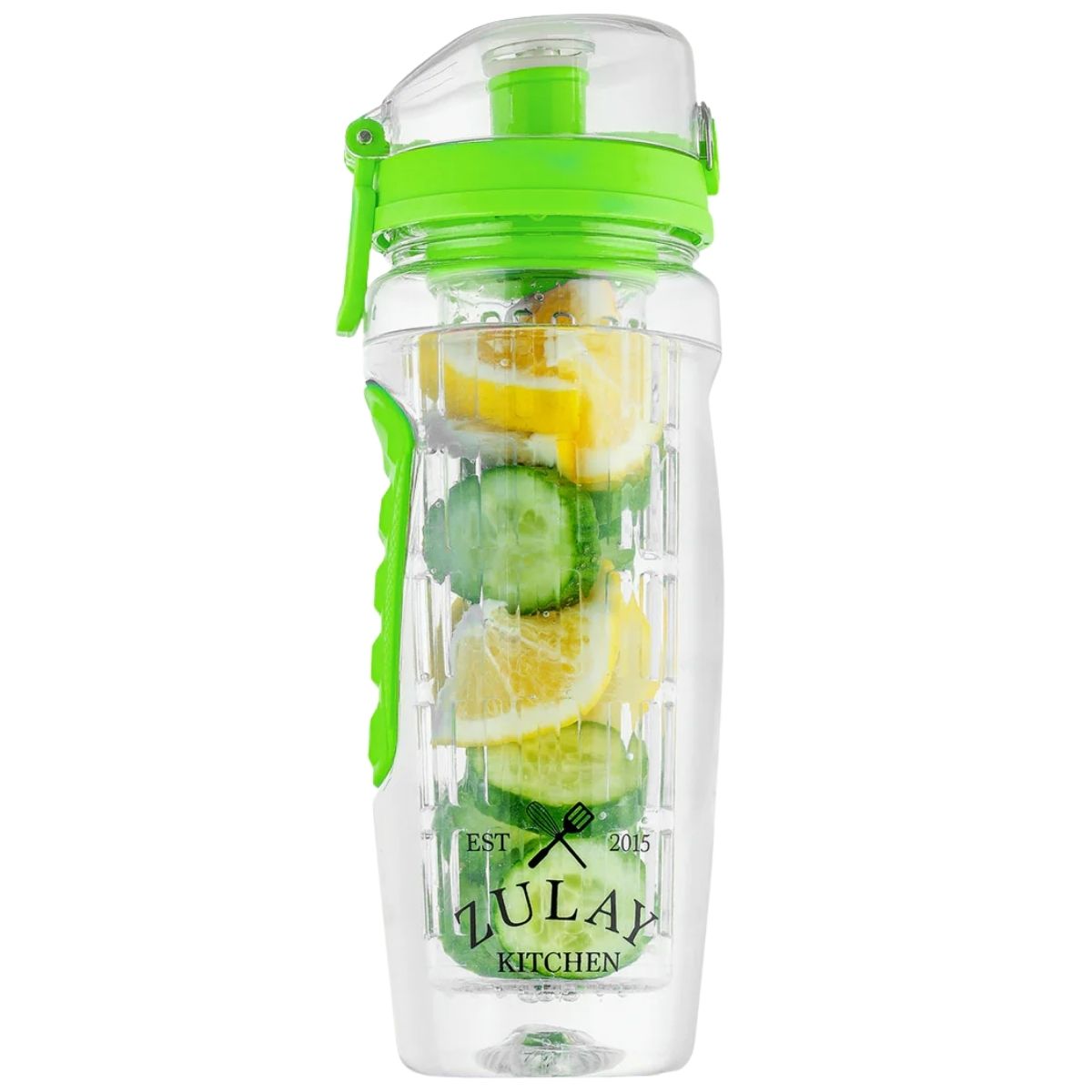 Fruit Infuser Water Bottle with Time Marker - Green by Zulay Kitchen
