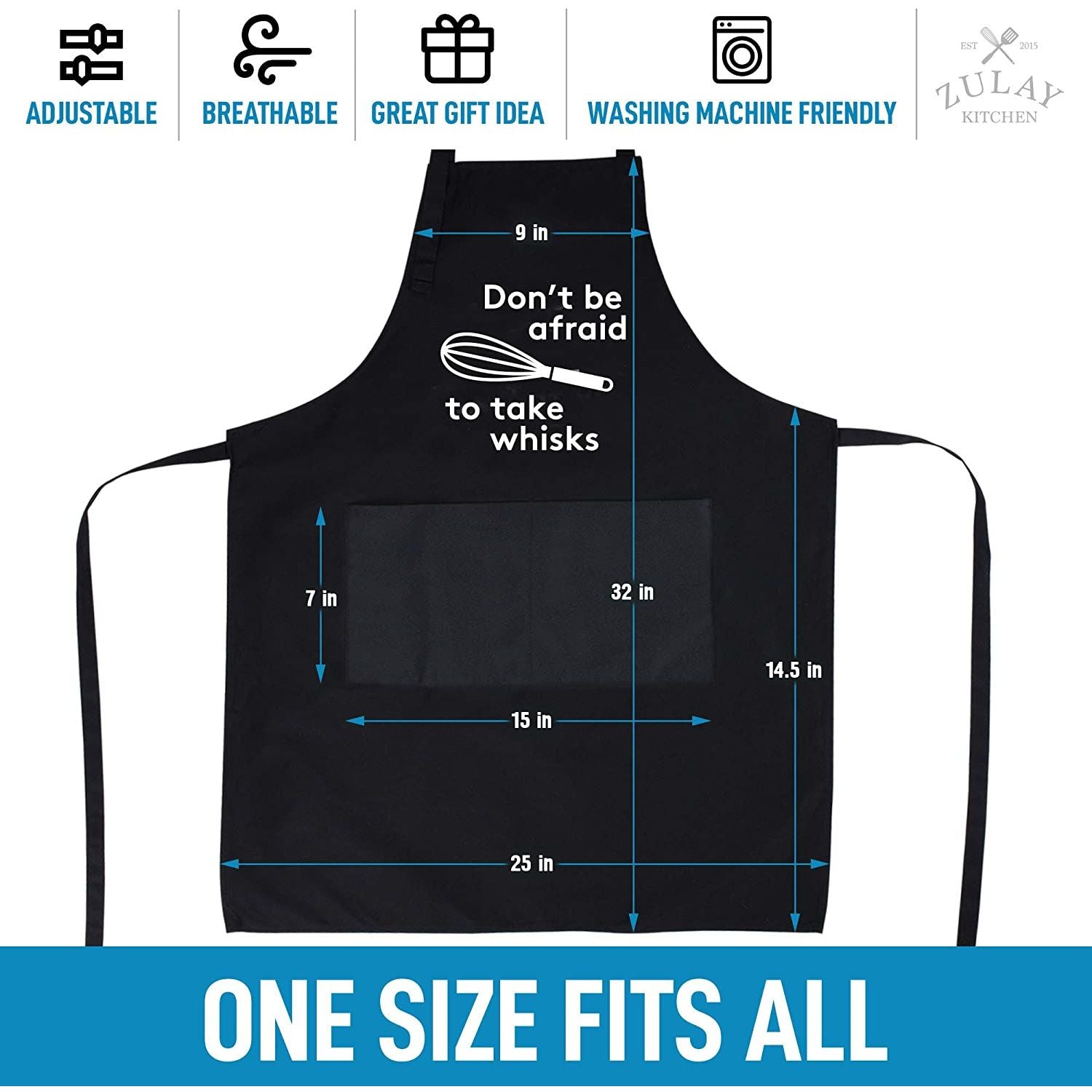 Universal Design One Size Fits All Apron by Zulay Kitchen