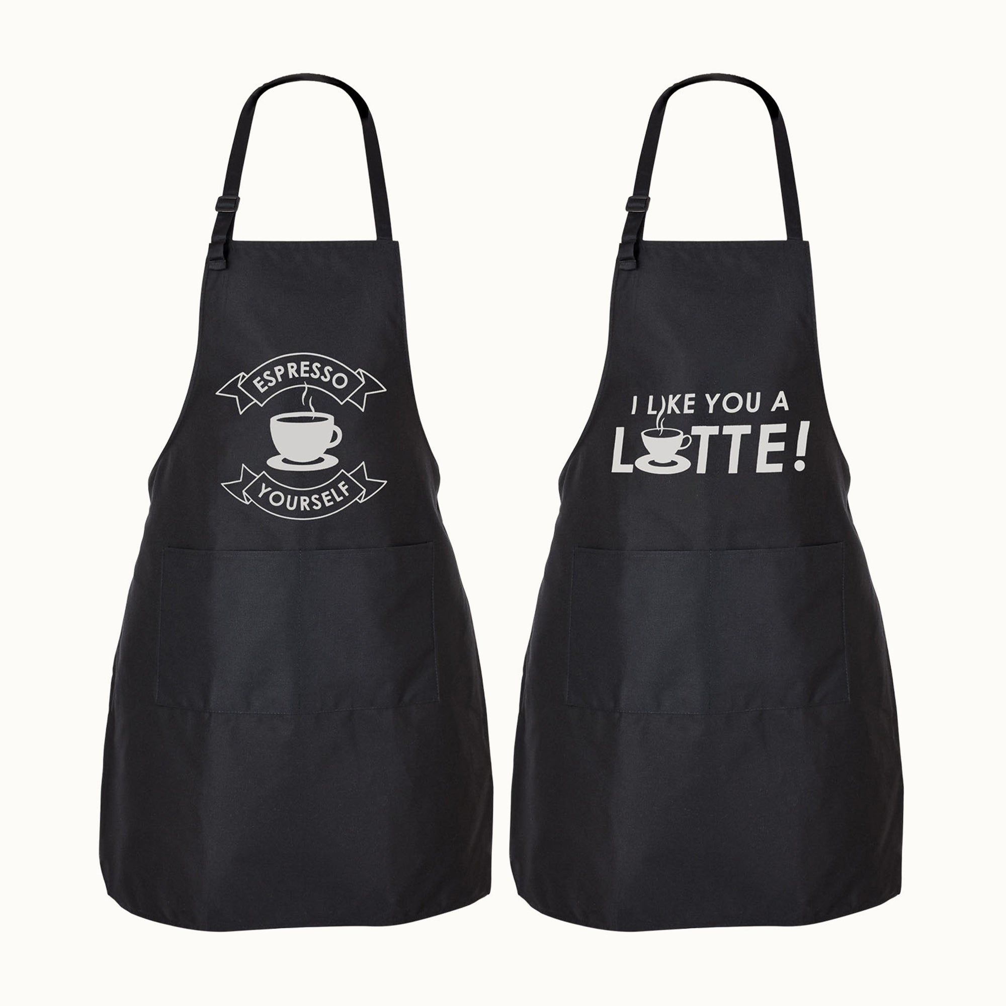 Funny Aprons for Men, Women & Couples - Coffee Set by Zulay Kitchen