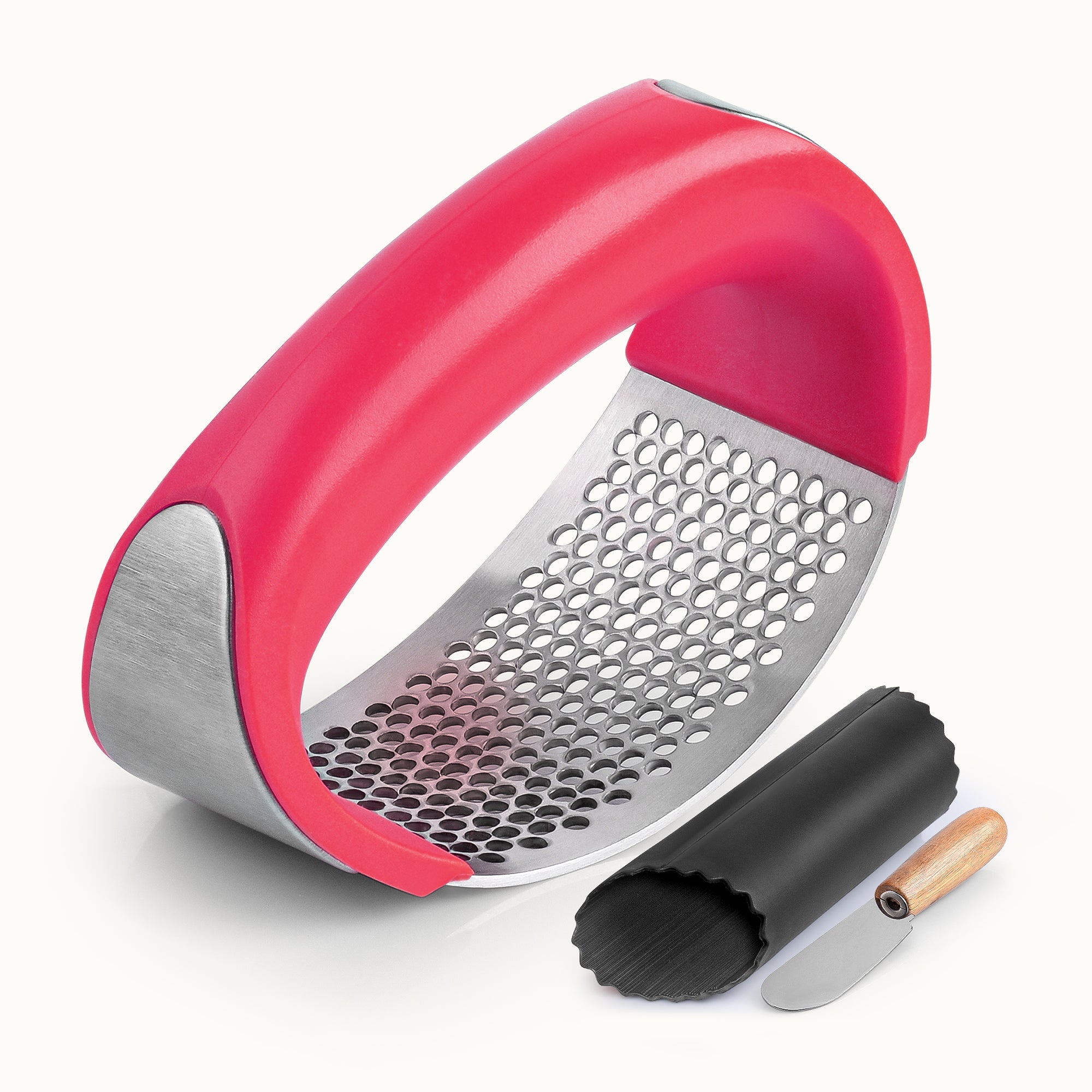 Garlic Rocker with Garlic Peeler Tool - Red by Zulay Kitchen