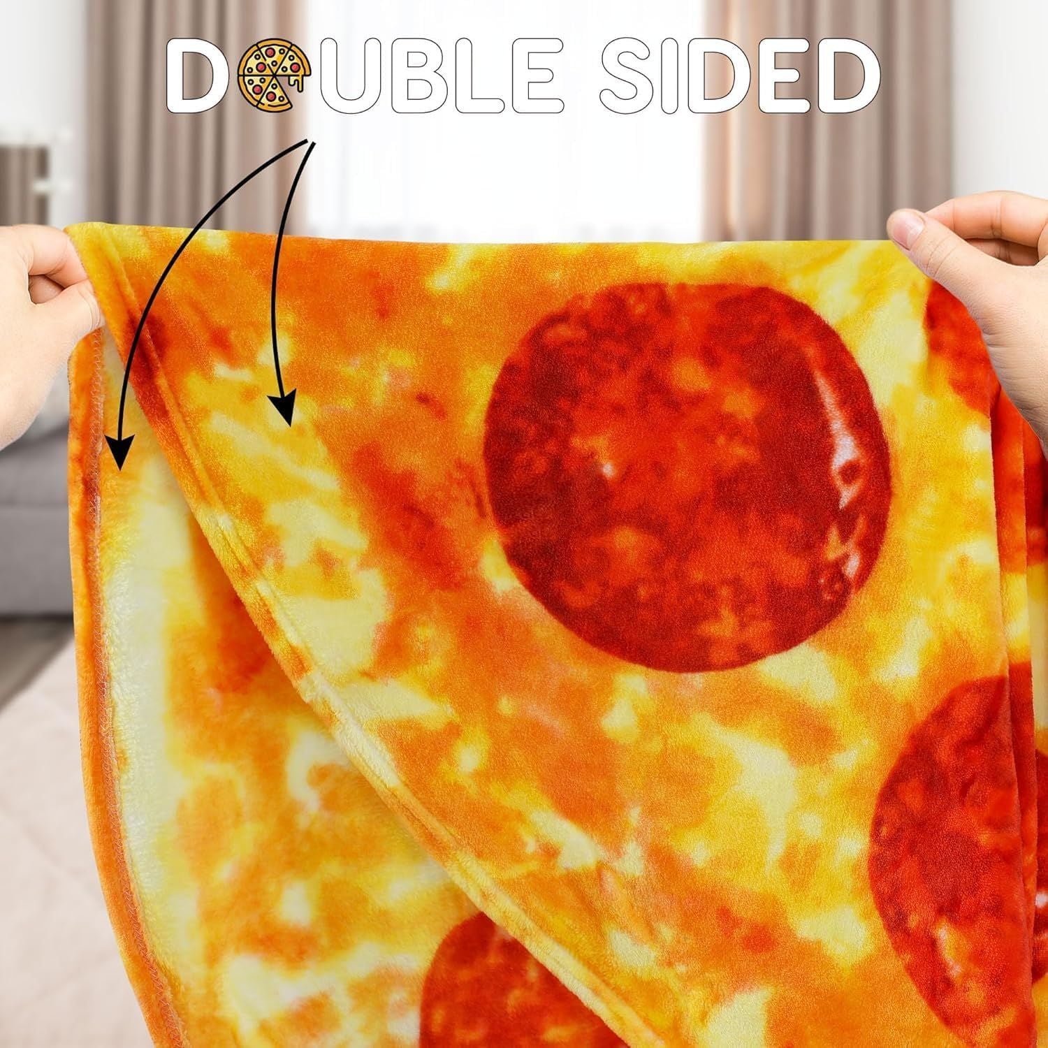 Double-sided Print Pizza Blanket by Zulay Kitchen
