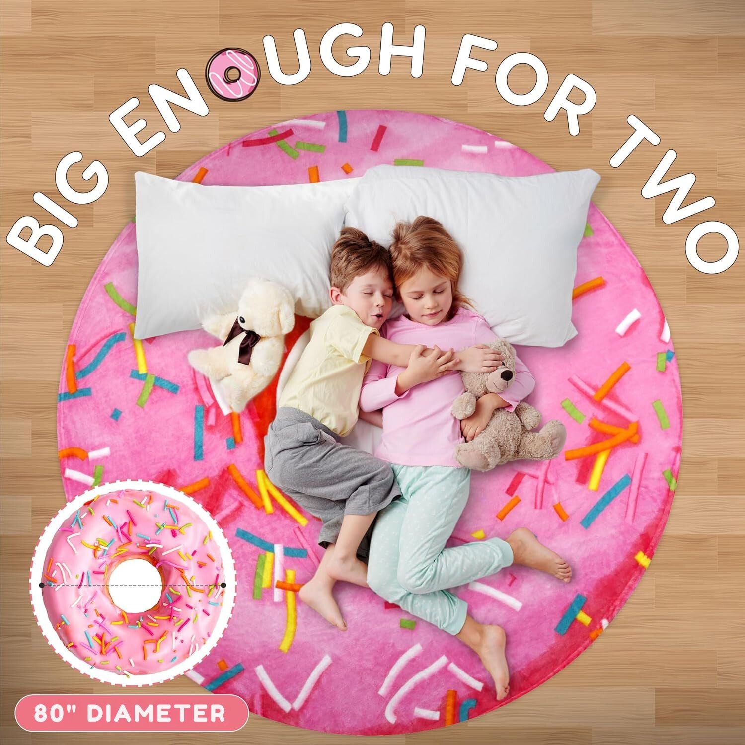 Big Enough For Two Glazed Donut Blanket by Zulay Kitchen