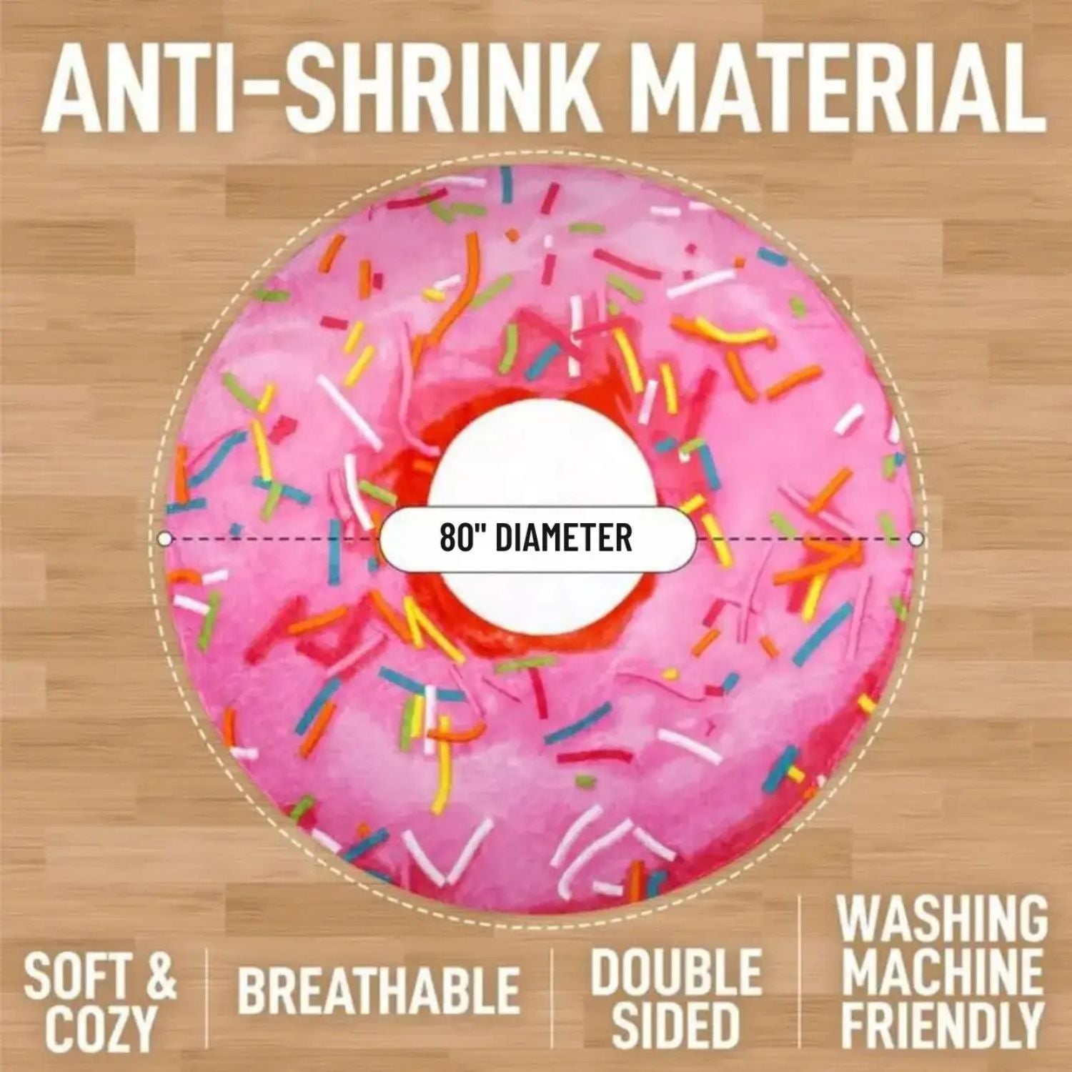 Soft and Warm Fleece Material Donut Blanket by Zulay Kitchen