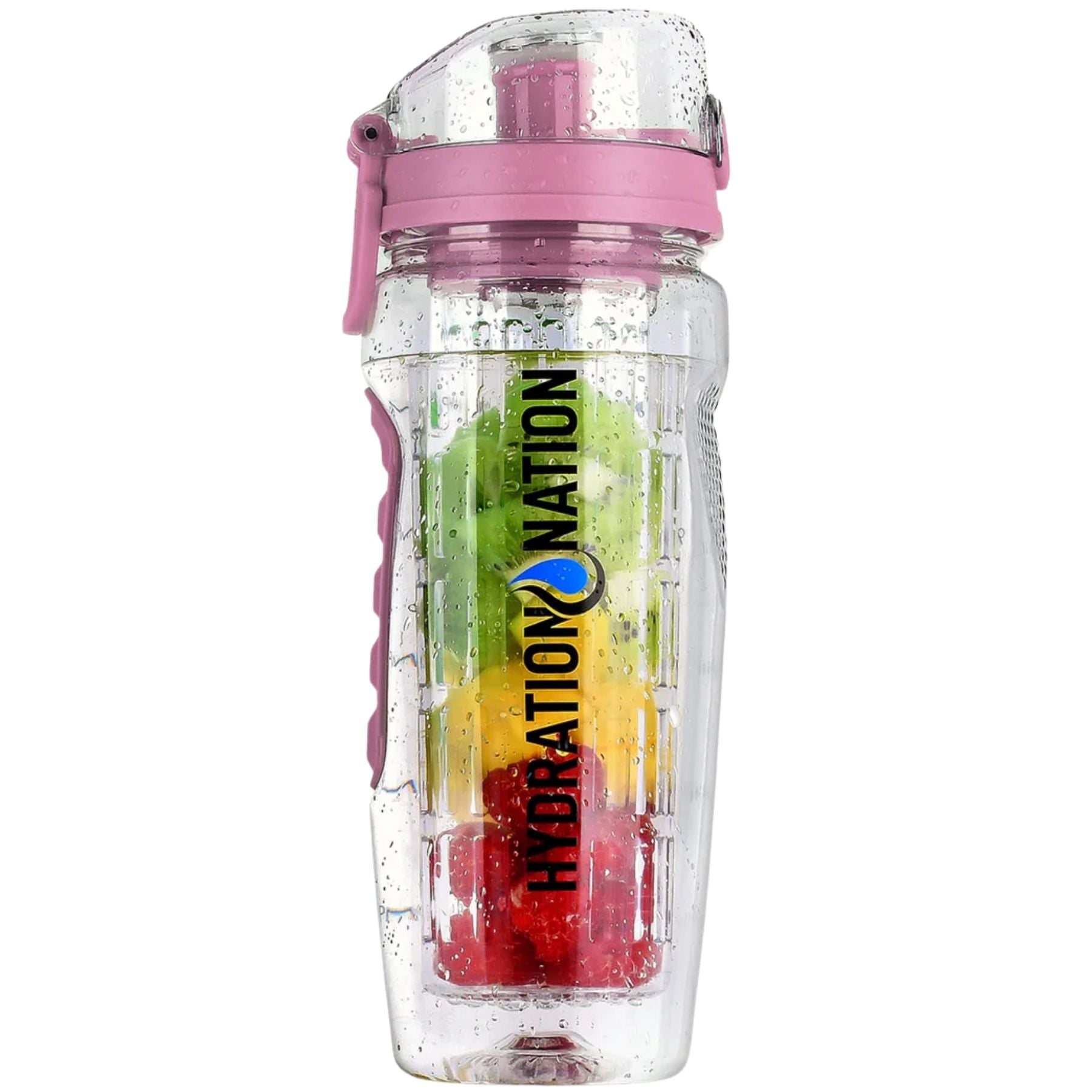 Hydration Nation Portable Water Bottle with Fruit Infuser-Cotton Candy Pink by Zulay Kitchen
