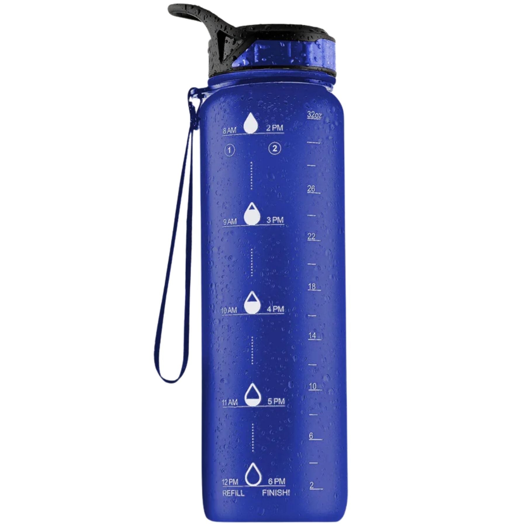 Hydration Nation Water Bottle With Time Marker (32 oz) - Blue by Zulay Kitchen