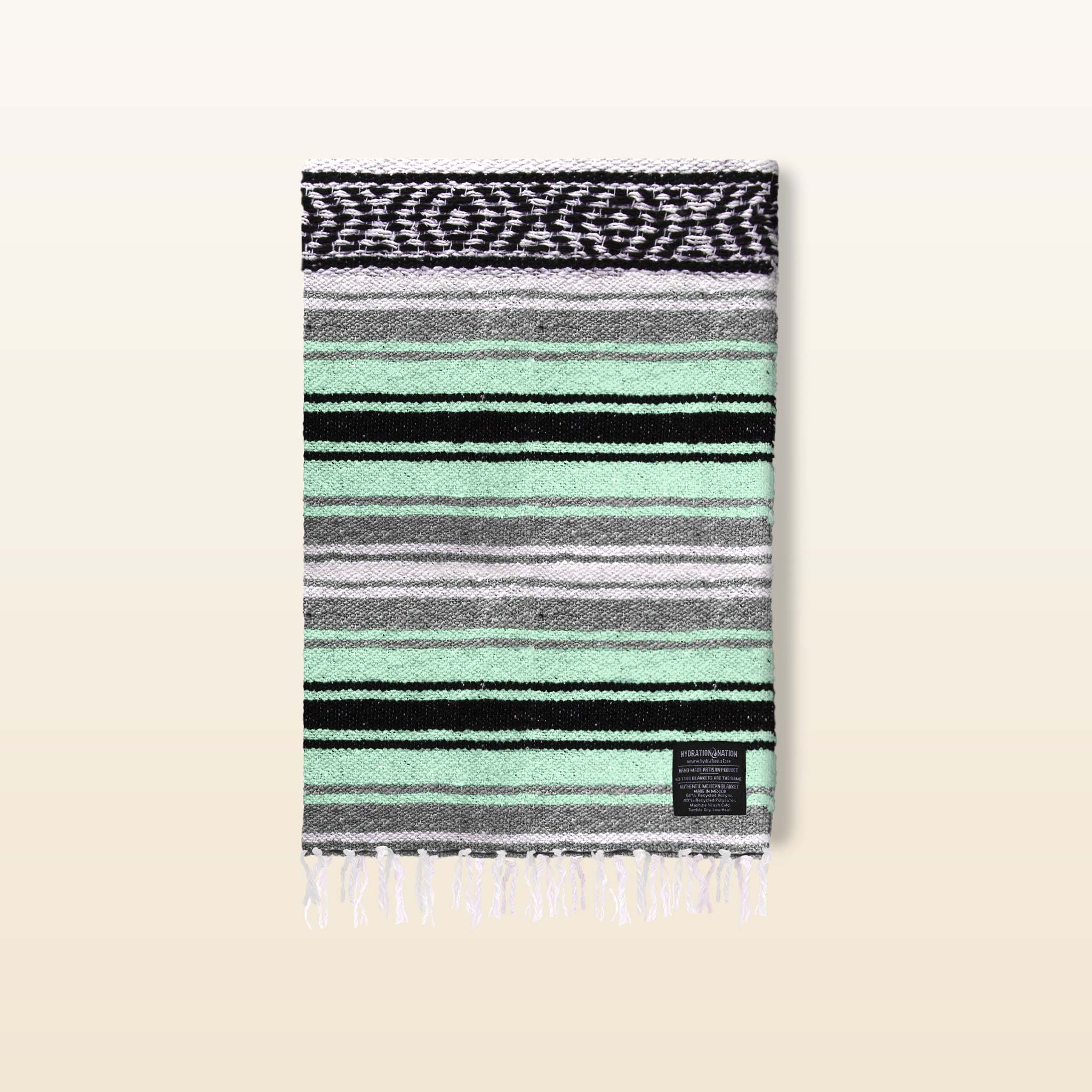Hydration Nation Handcrafted Mexican Blanket - Aqua Green by Zulay Kitchen