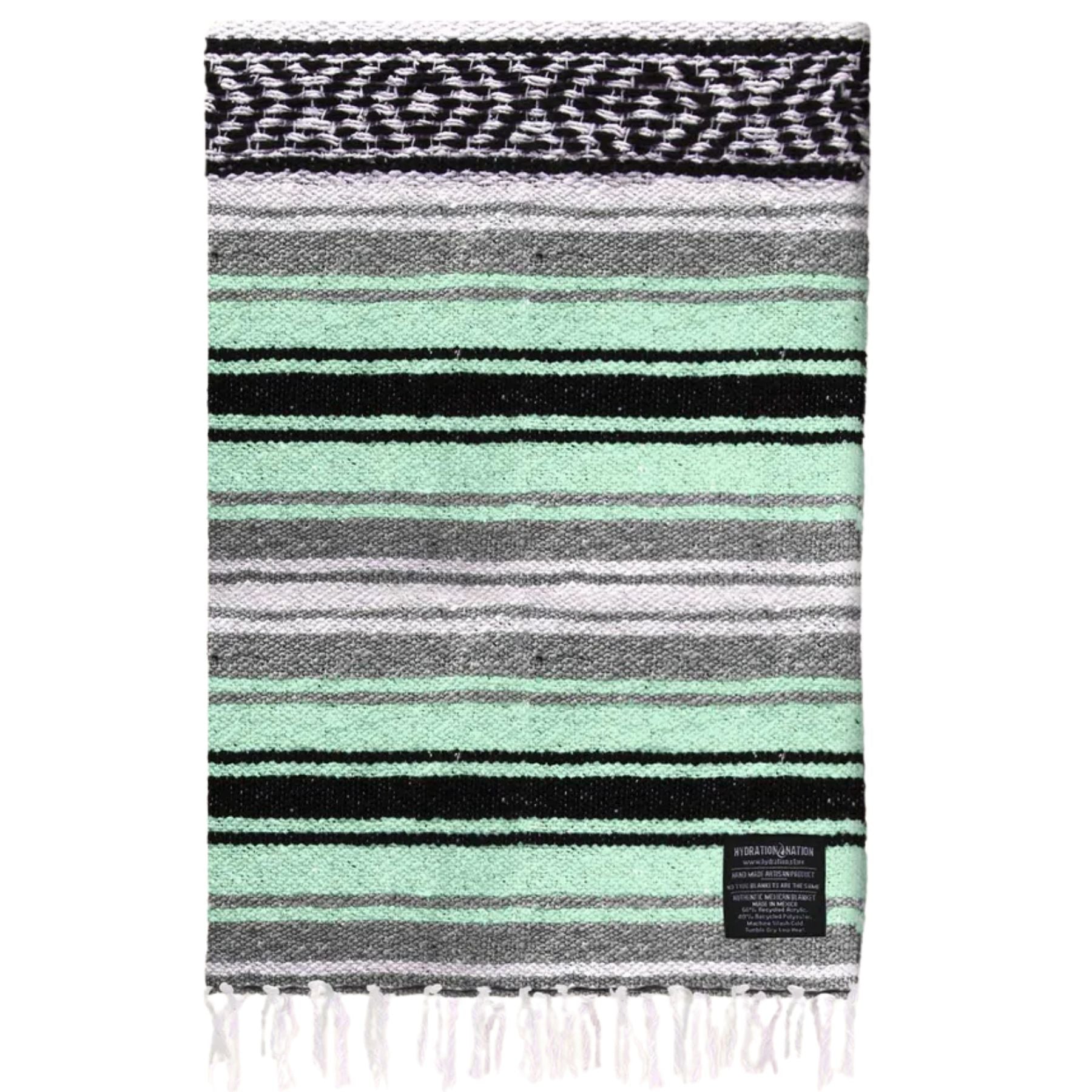 Hydration Nation Handcrafted Mexican Blanket - Aqua Green by Zulay Kitchen