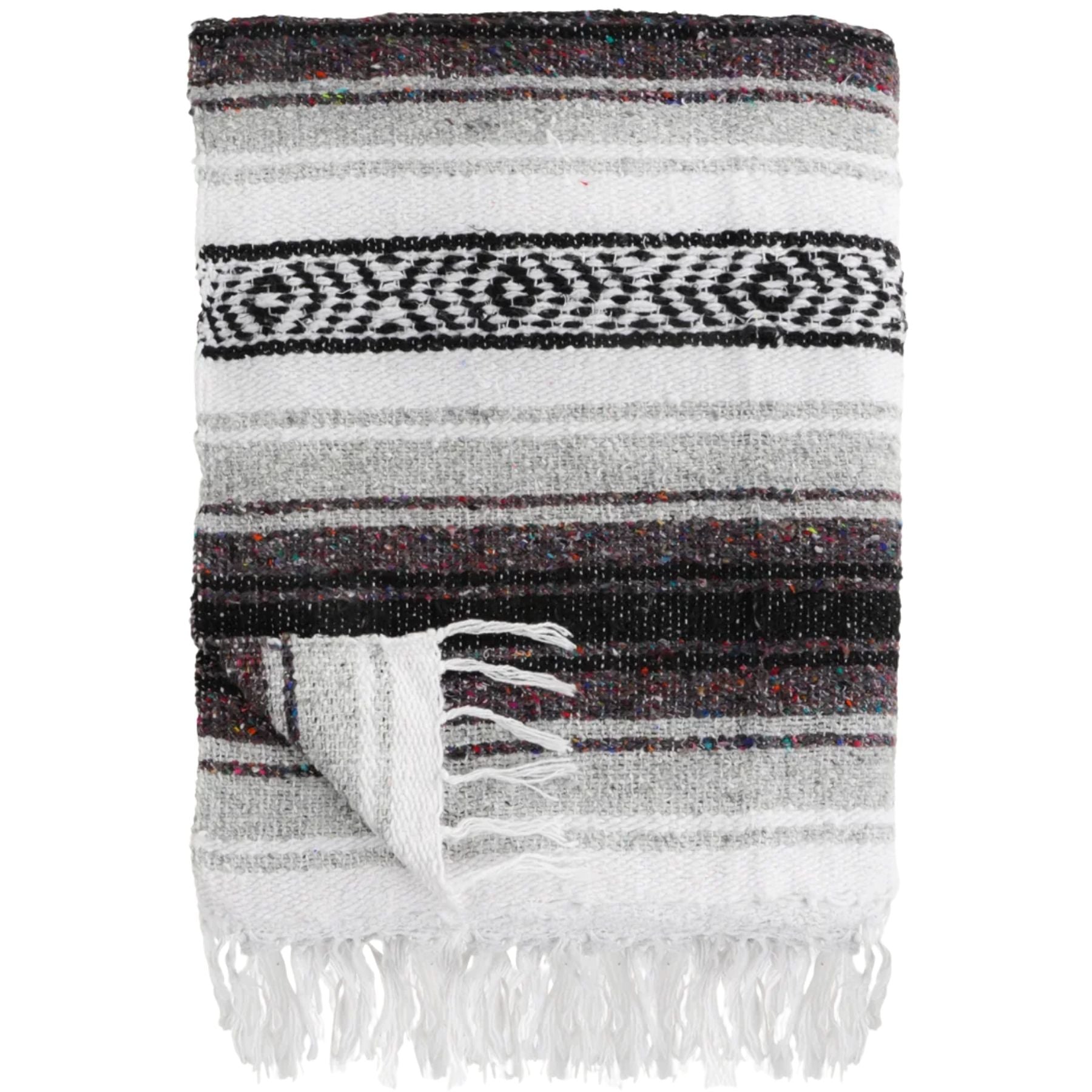 Hydration Nation Handcrafted Mexican Blanket - Gray by Zulay Kitchen