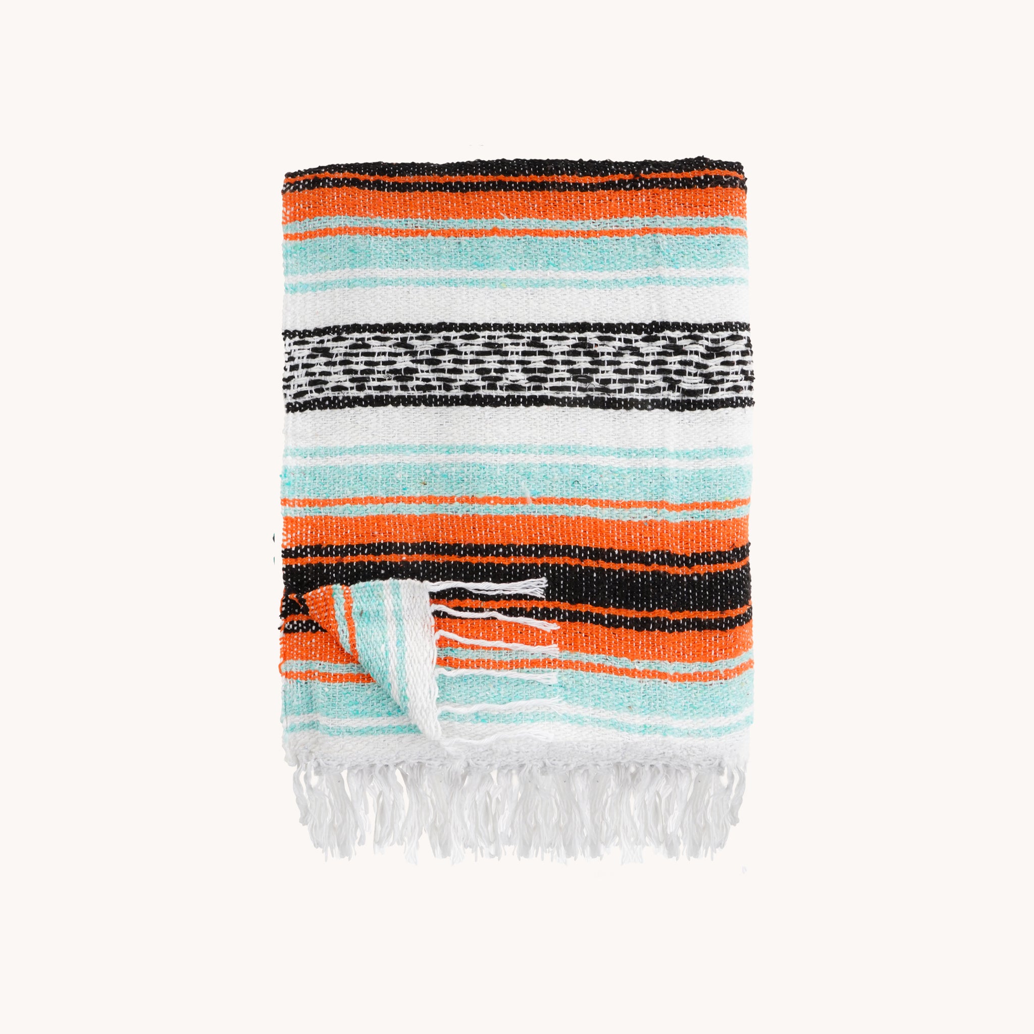 Hydration Nation Handcrafted Mexican Blanket - Mint Orange by Zulay Kitchen