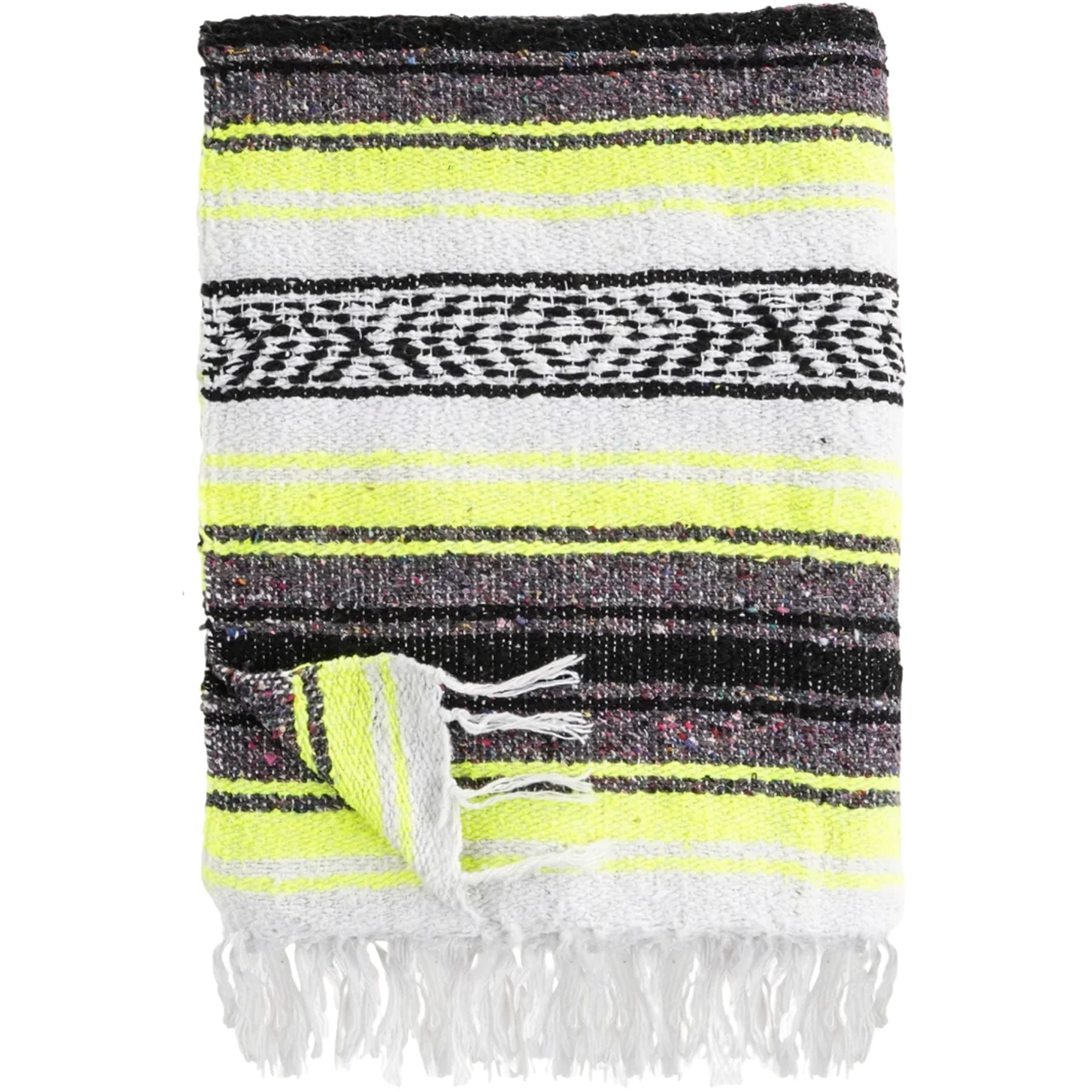 Hydration Nation Handcrafted Mexican Blanket - Fluorescent Yellow by Zulay Kitchen