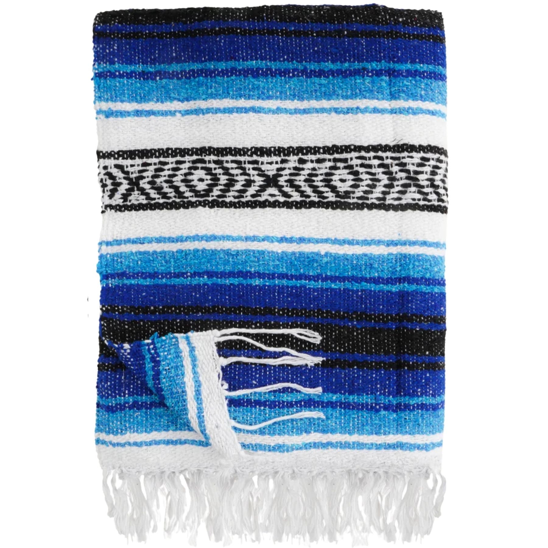 Hydration Nation Handcrafted Mexican Blanket - King Turquoise by Zulay Kitchen