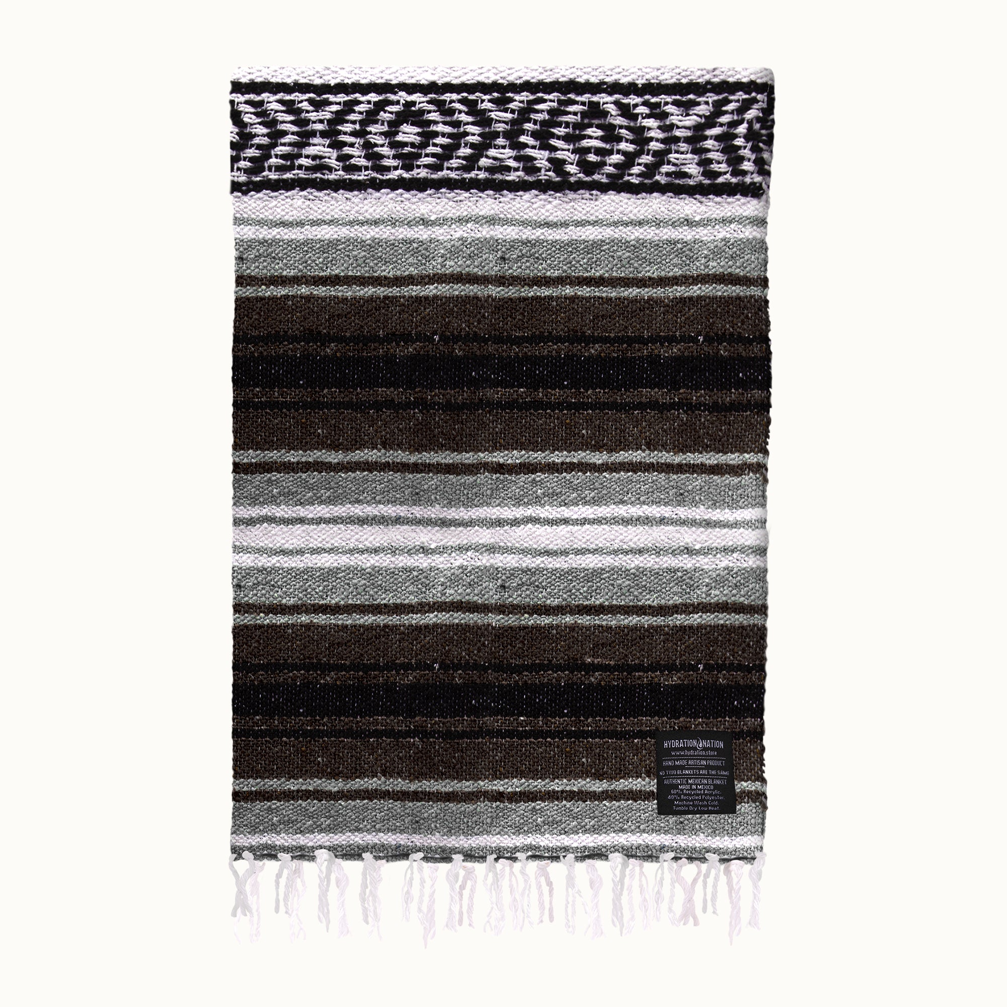 Hydration Nation Handcrafted Mexican Blanket - Brown by Zulay Kitchen