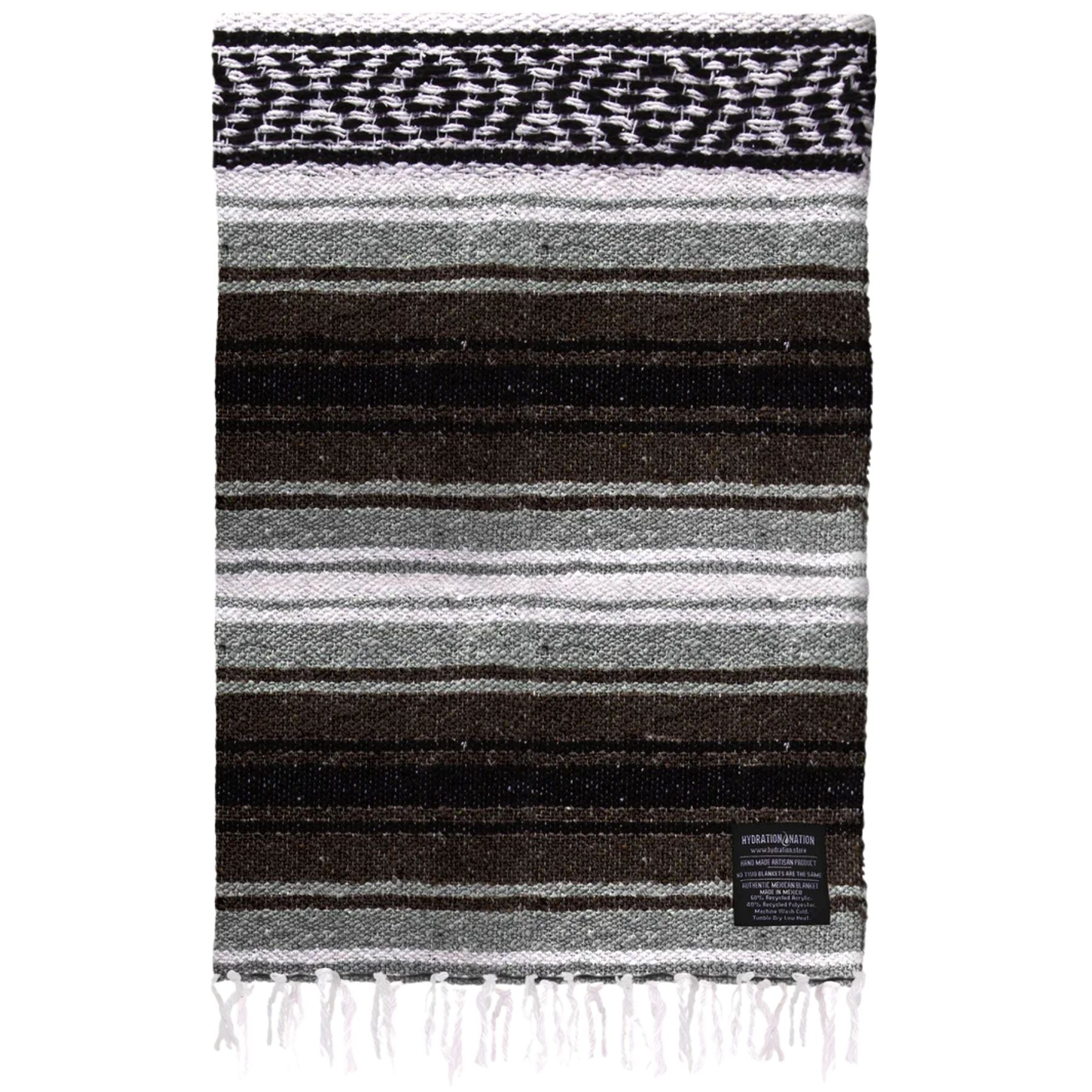 Hydration Nation Handcrafted Mexican Blanket - Brown by Zulay Kitchen