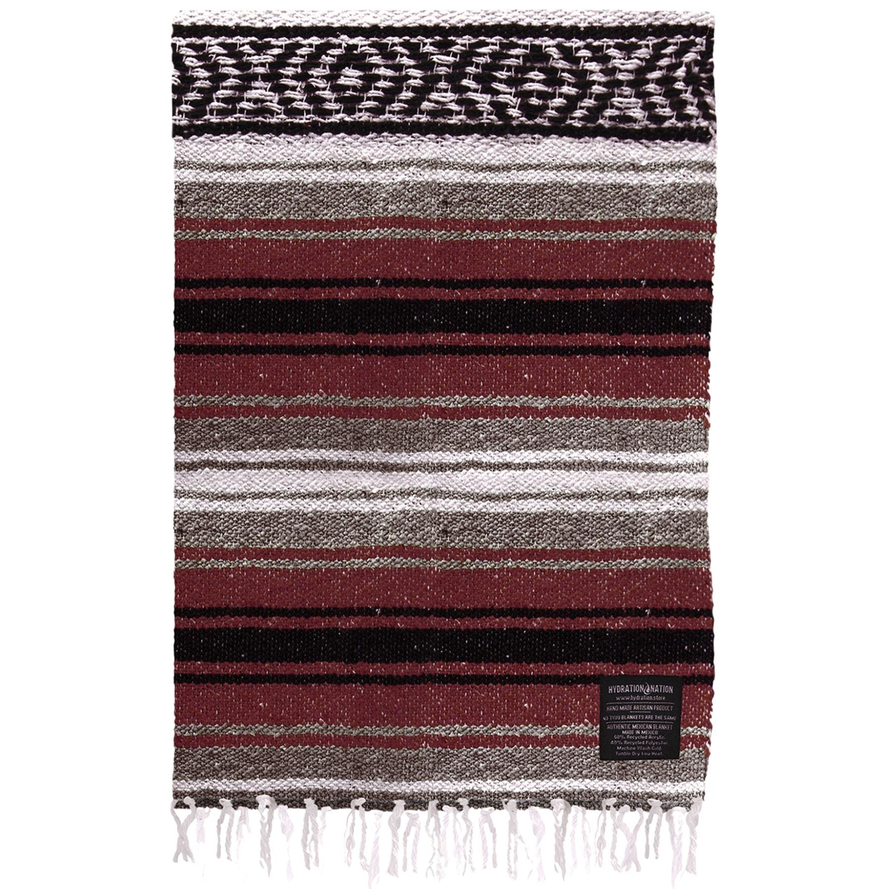 Hydration Nation Handcrafted Mexican Blanket - Cherry by Zulay Kitchen