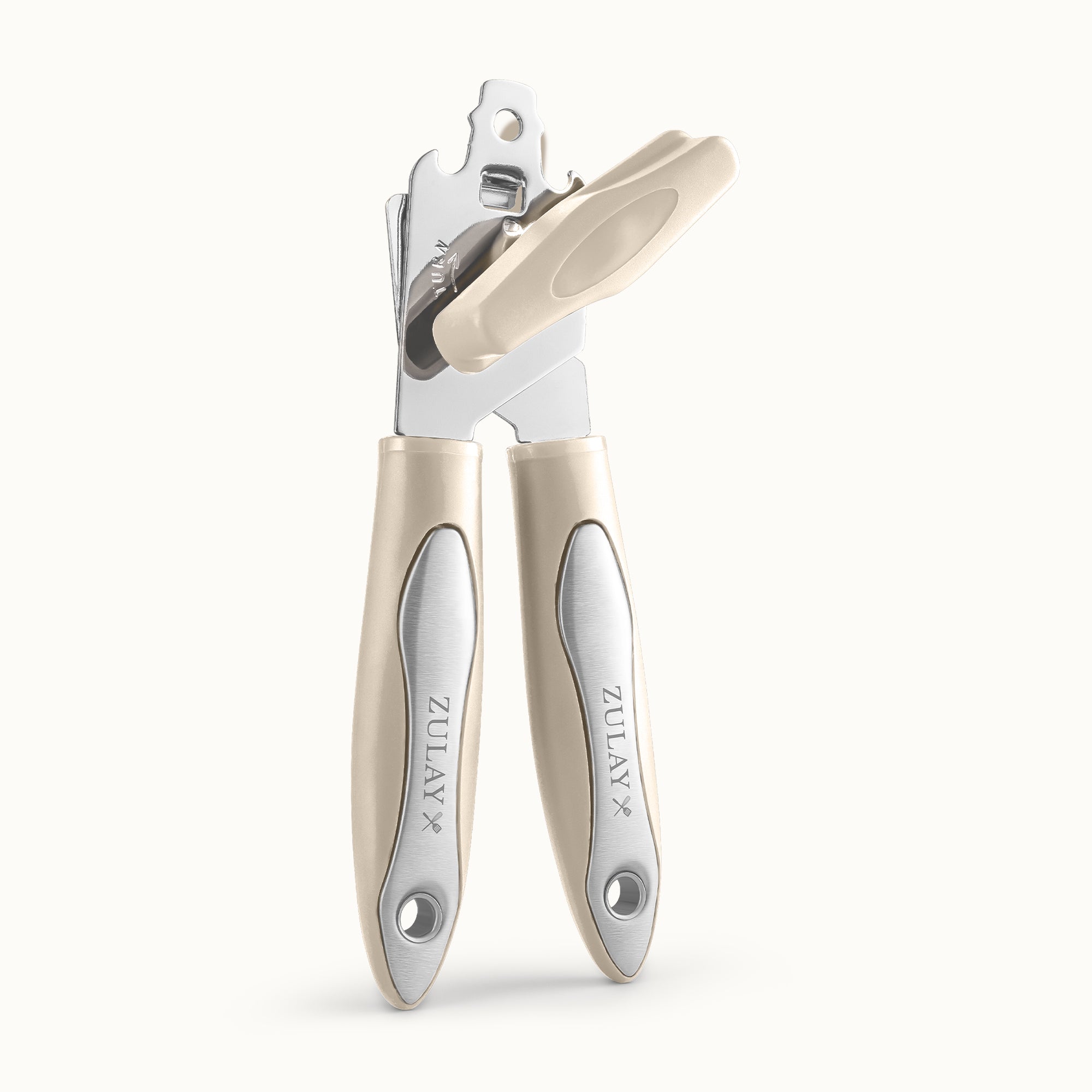 Heavy Duty Can Opener - Wide Grip- White by Zulay Kitchen