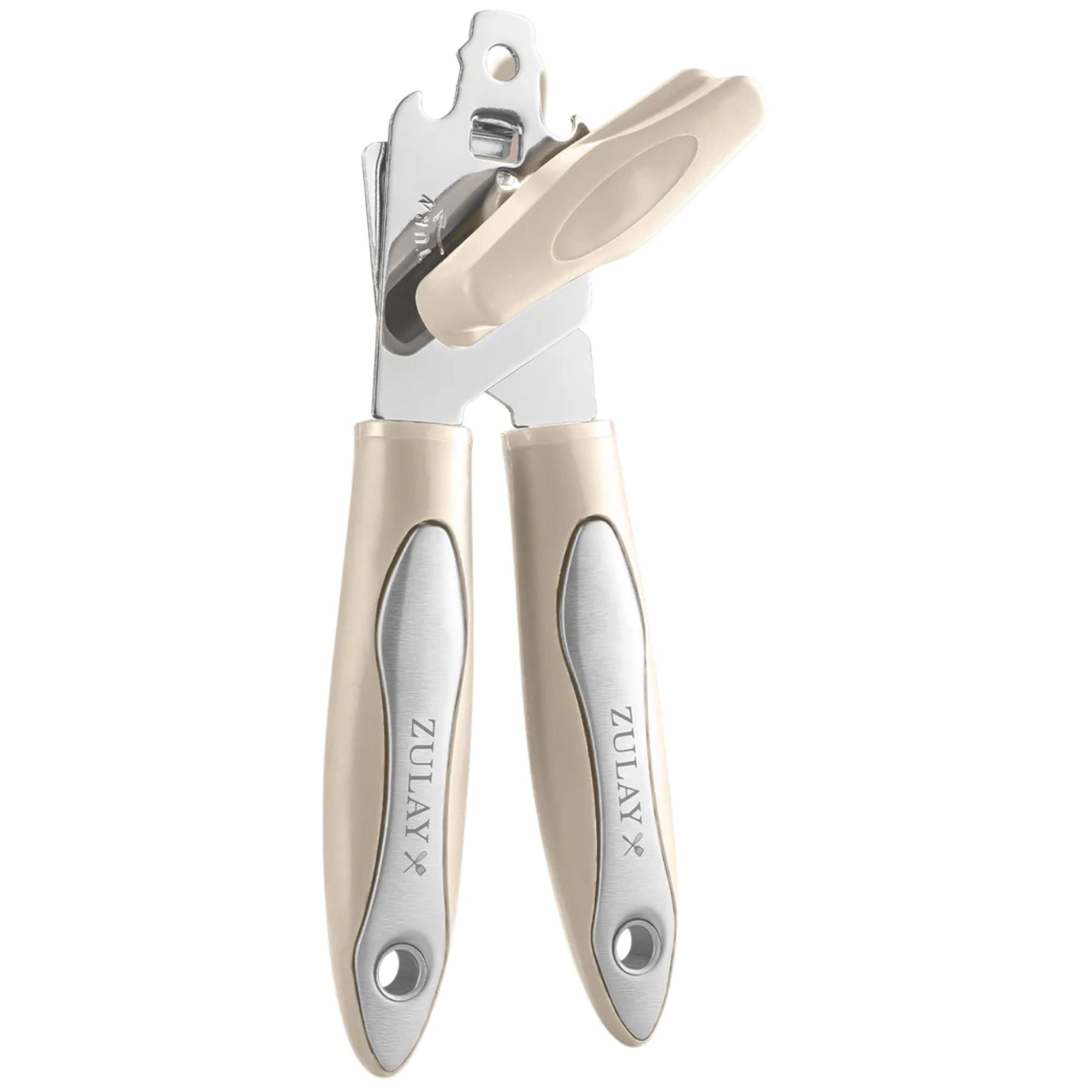 Heavy Duty Can Opener - Wide Grip- White by Zulay Kitchen