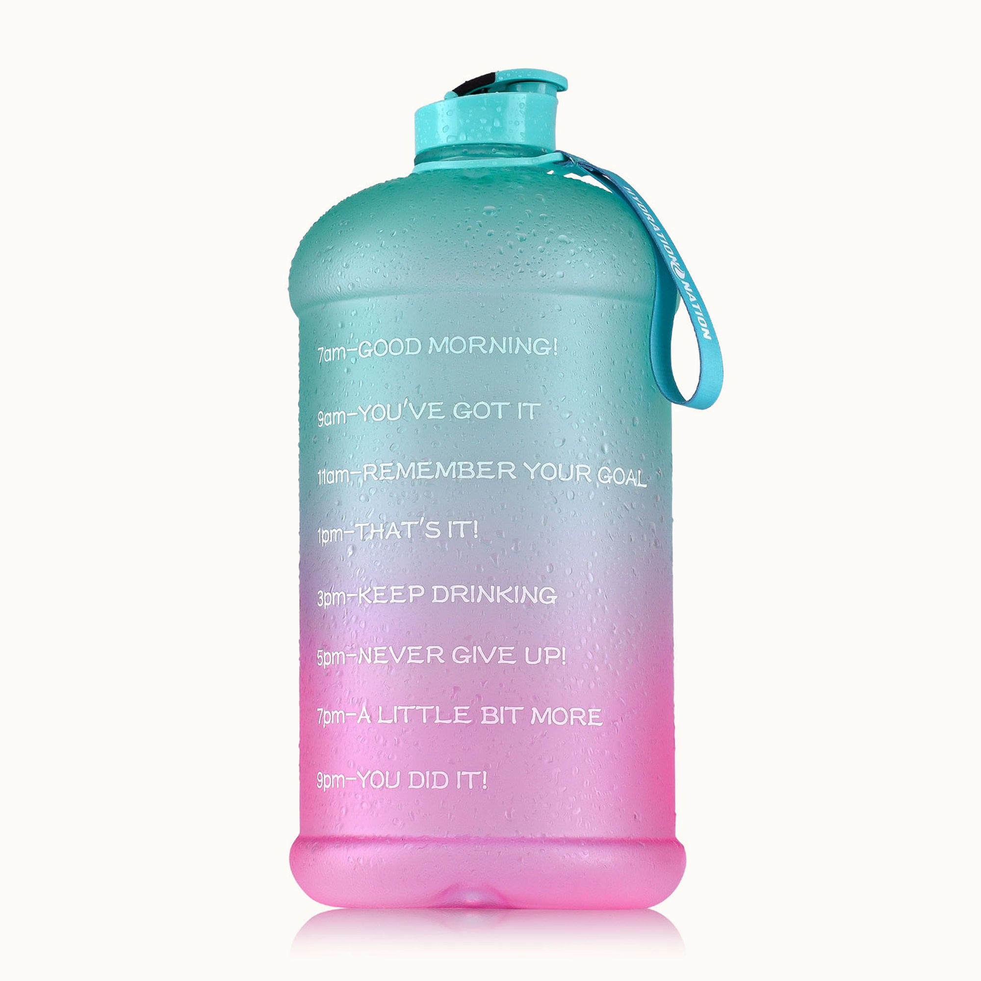 Hydration Nation 1 Gallon Water Bottle-Ombre Green and Pink by Zulay Kitchen