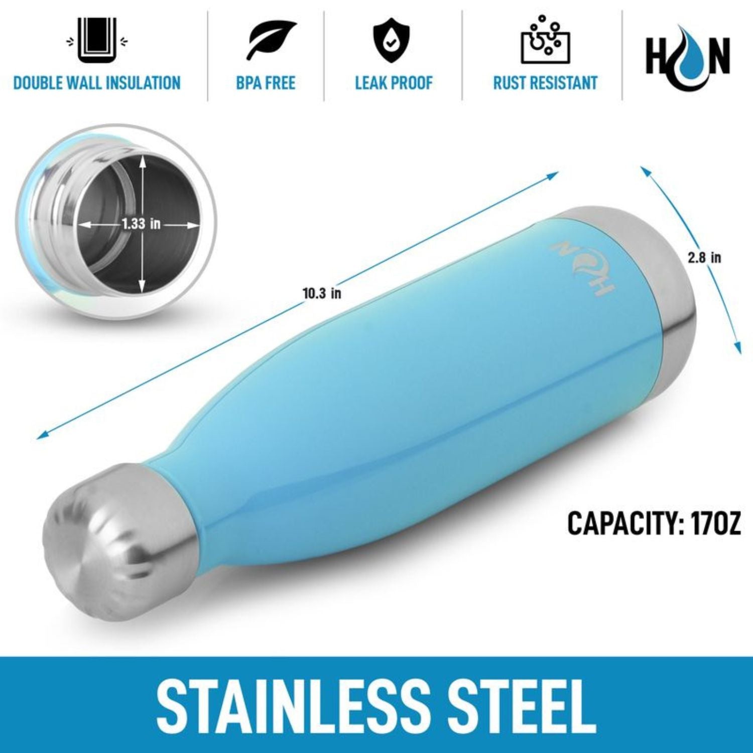 Hydration Nation Double Wall Insulated Water Bottle - Zulay Kitchen