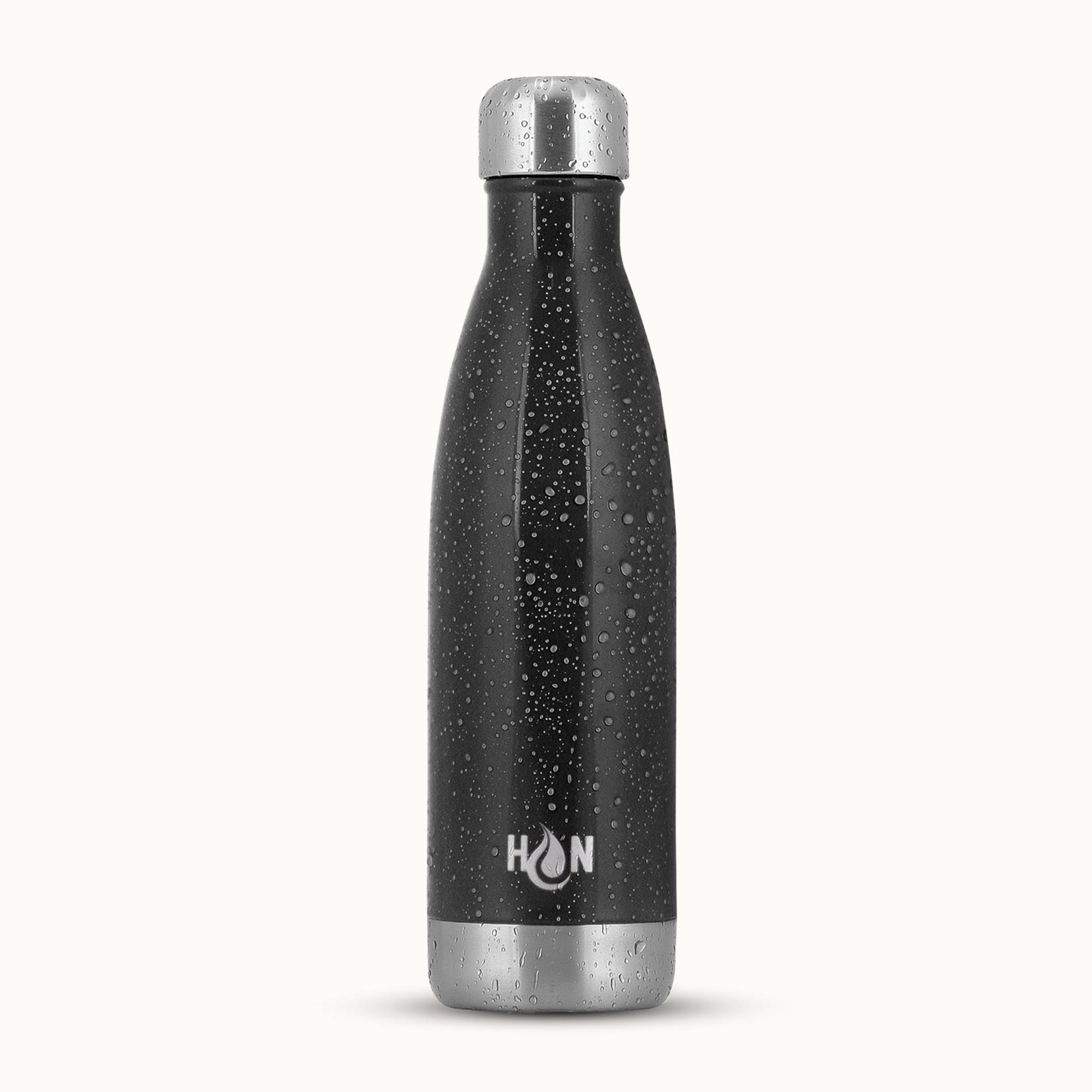 Hydration Nation Double Wall Insulated Water Bottle- Midnight Black 17oz by Zulay Kitchen