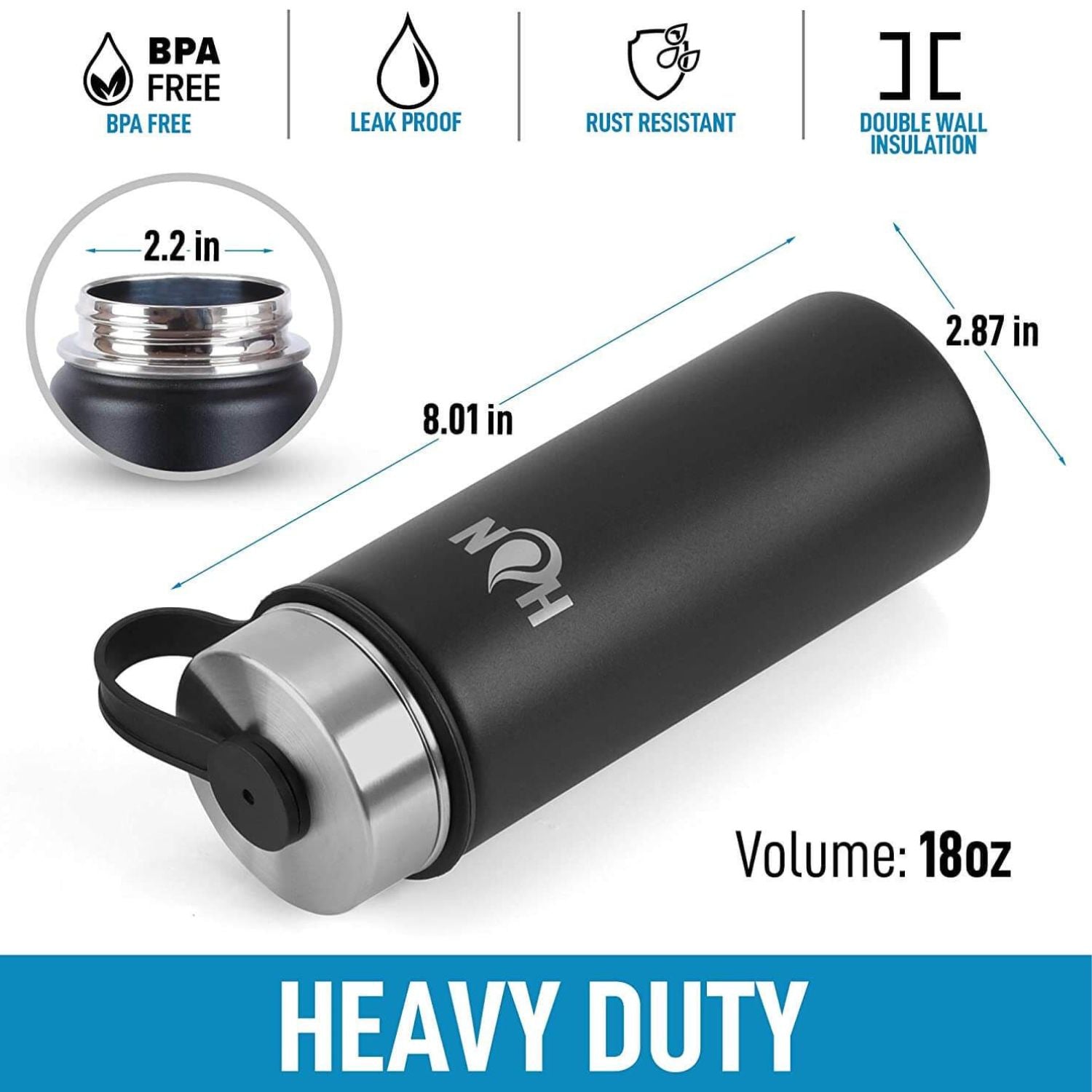 Heavy Duty Hydration Nation Thermo Insulated Water Bottle by Zulay Kitchen