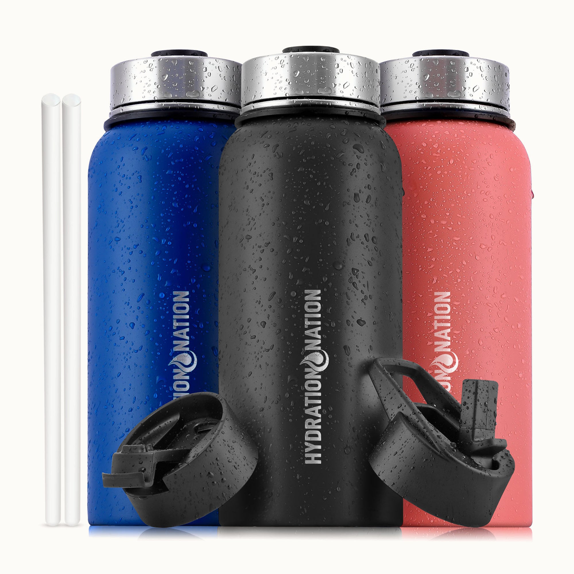 Hydration Nation Thermo Insulated Water Bottle - Midnight Black 32 oz by Zulay Kitchen