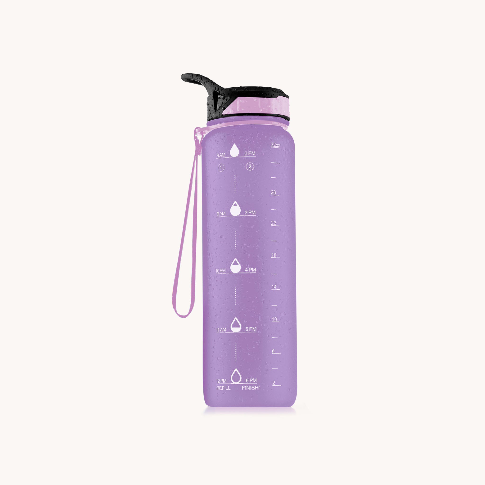Hydration Nation Water Bottle With Time Marker (32 oz) - Purple by Zulay Kitchen