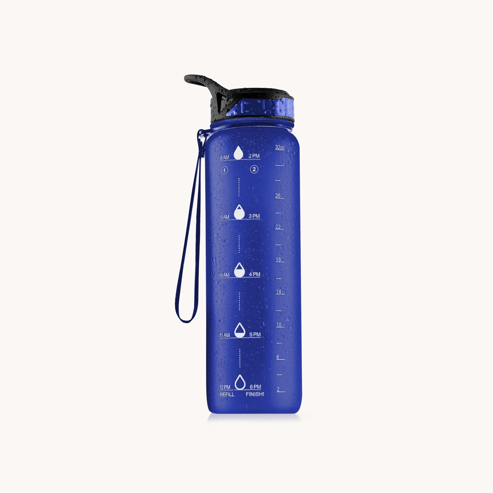 Hydration Nation Water Bottle With Time Marker (32 oz) - Blue by Zulay Kitchen