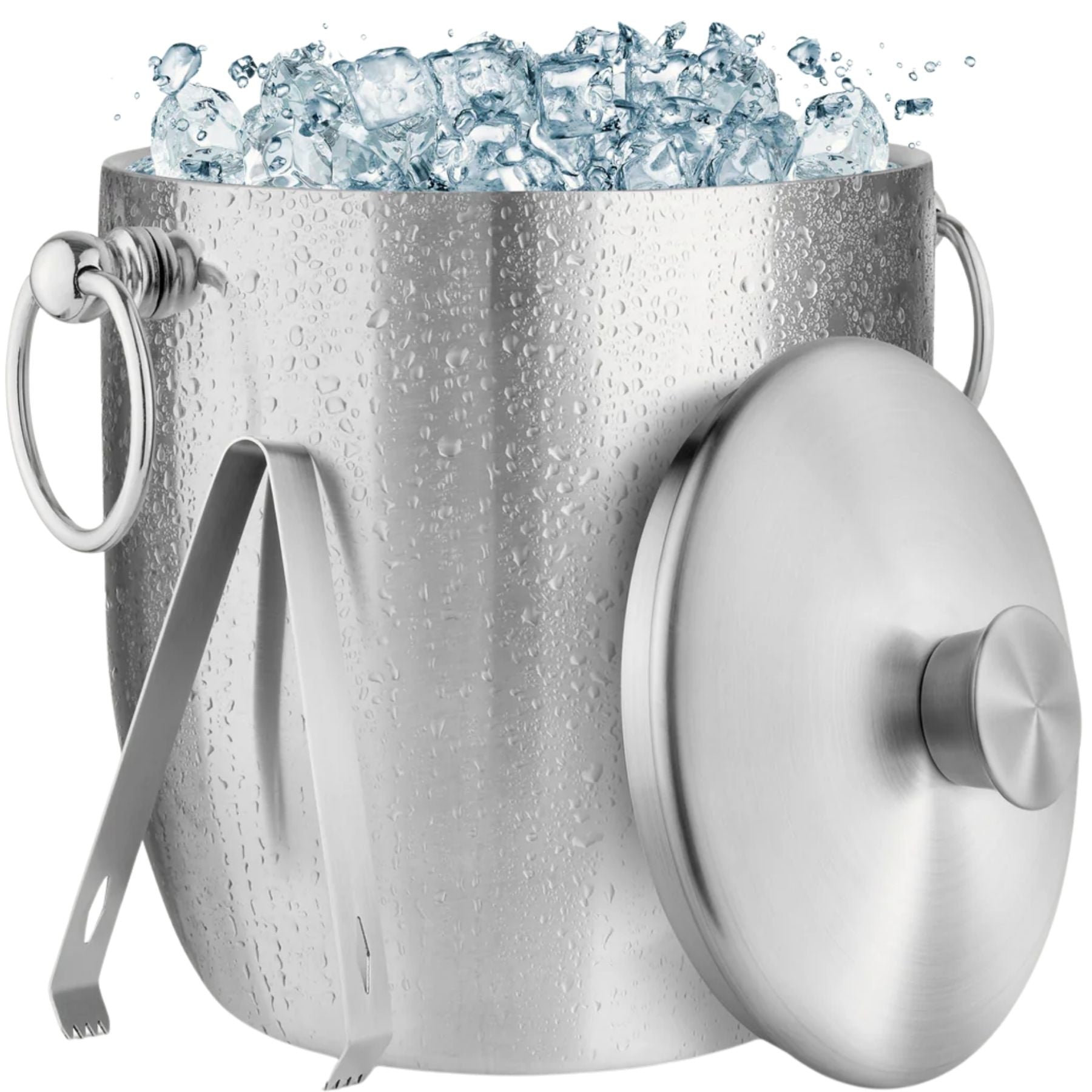 Ice Bucket With Lid, Strainer and Tongs by Zulay Kitchen