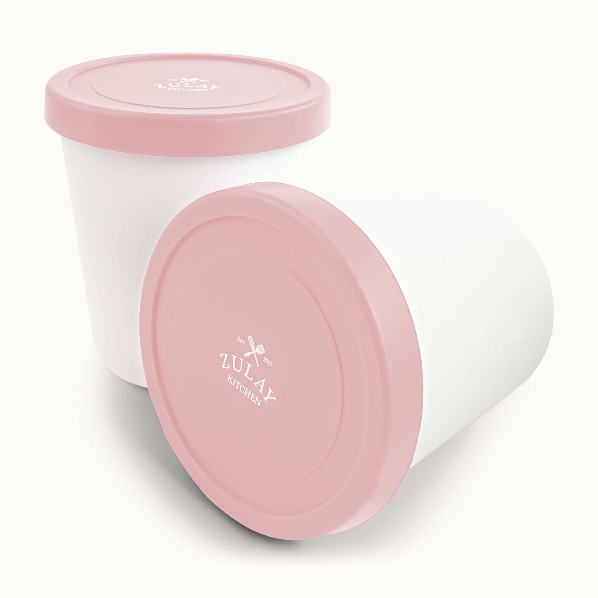 Ice Cream Containers with Lids 2 Pack- Pink by Zulay Kitchen