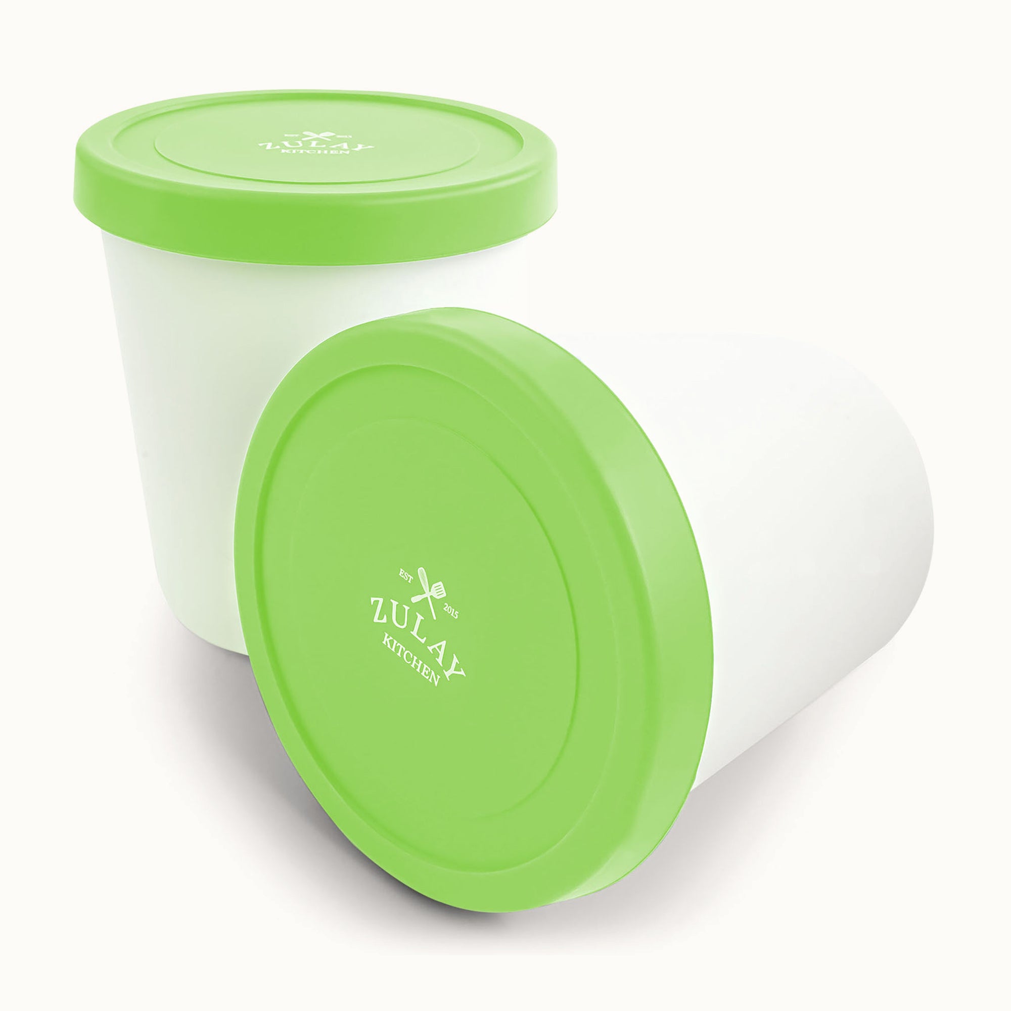 Ice Cream Containers with Lids 2 Pack- Green by Zulay Kitchen
