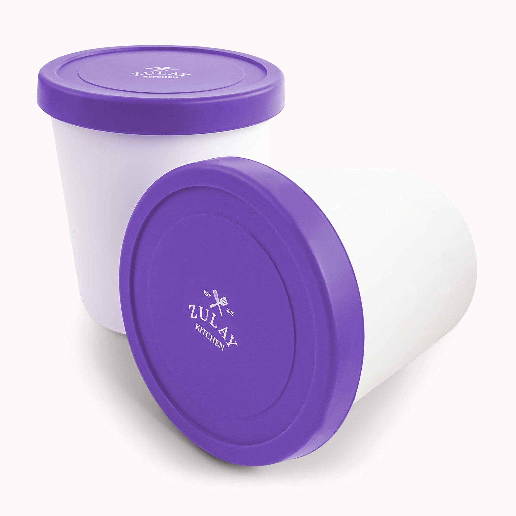 Ice Cream Containers with Lids 2 Pack -Purple by Zulay Kitchen