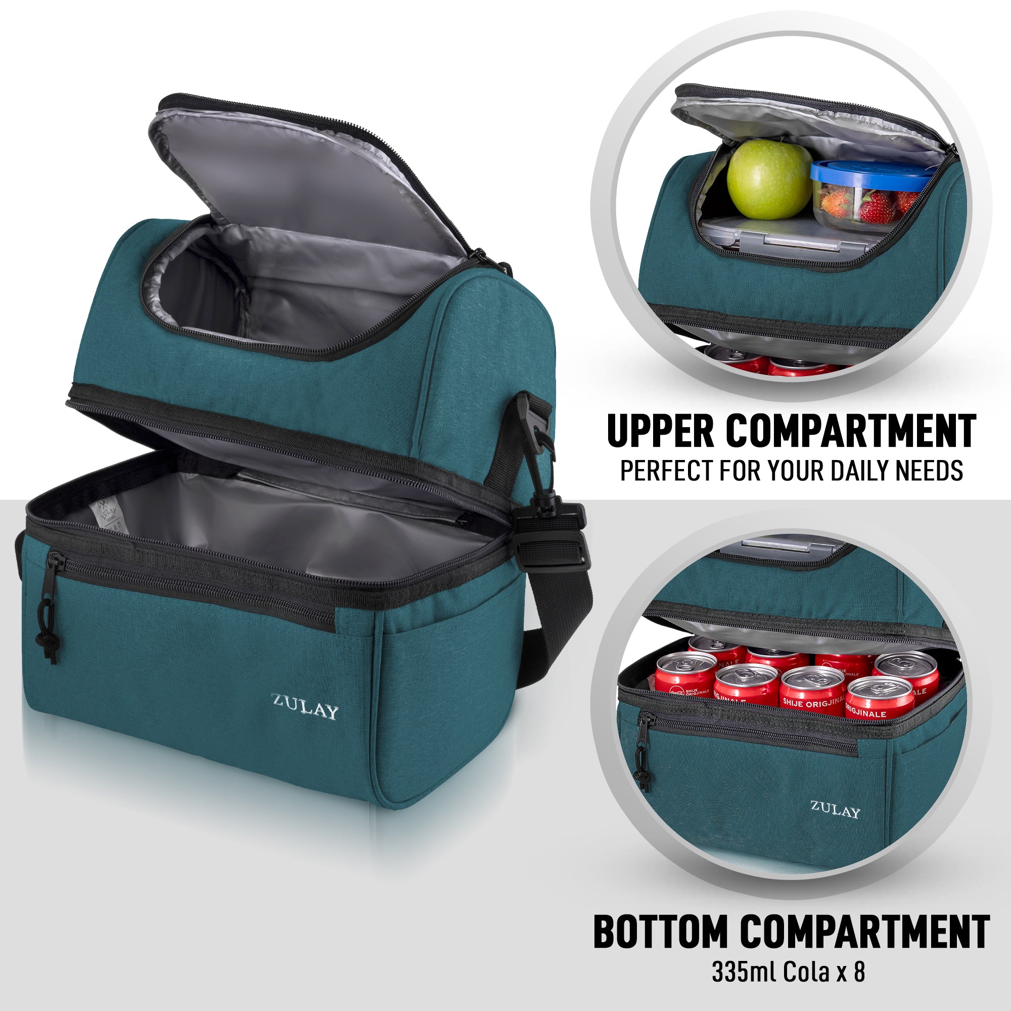 Leakproof Insulated 2-Compartment Lunch Box Bag by Zulay Kitchen
