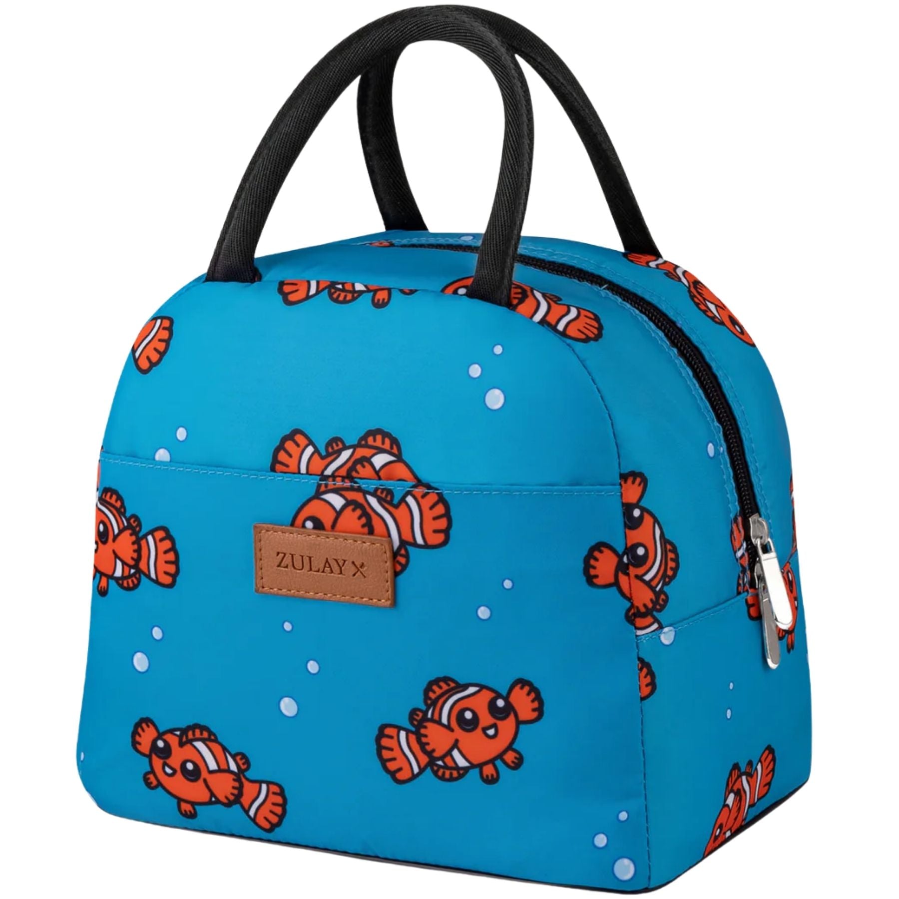 Insulated Tote Lunch Bag With Soft Padded Handles-Teal Fish by Zulay Kitchen